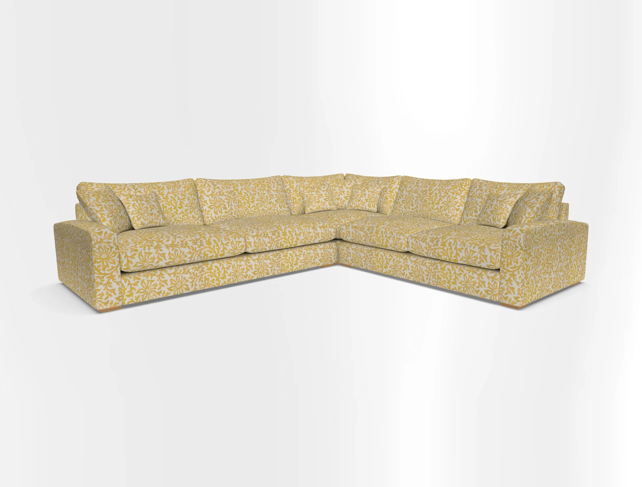 Stockbridge Corner Sofa LHF in V&A Threads of India Opulent Velvets Ikat Mirage Burnt Umber 