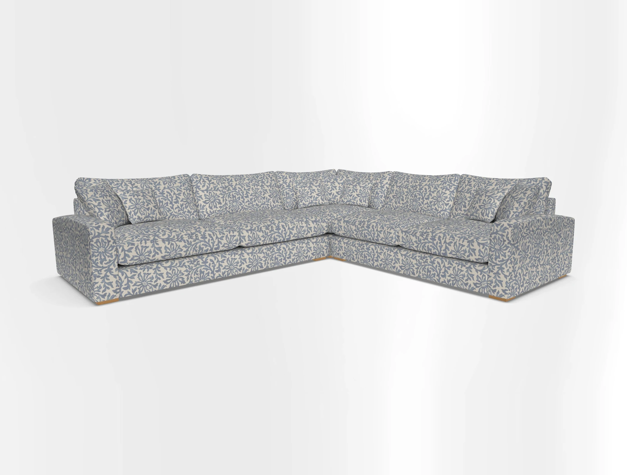 Stockbridge Corner Sofa LHF in V&A Threads of India Opulent Velvets Ikat Mirage Burnt Umber 