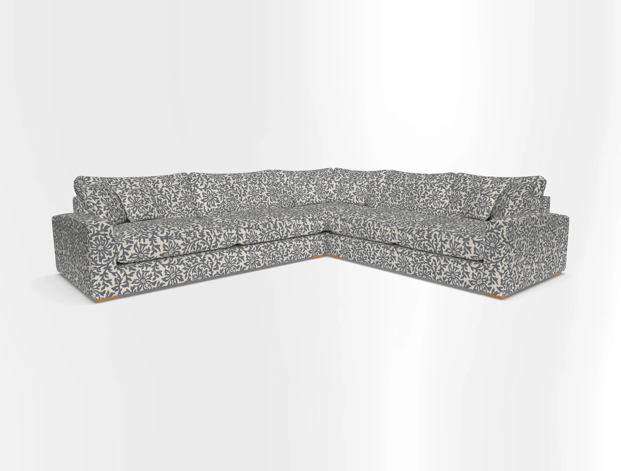 Stockbridge Corner Sofa LHF in V&A Threads of India Opulent Velvets Ikat Mirage Burnt Umber 