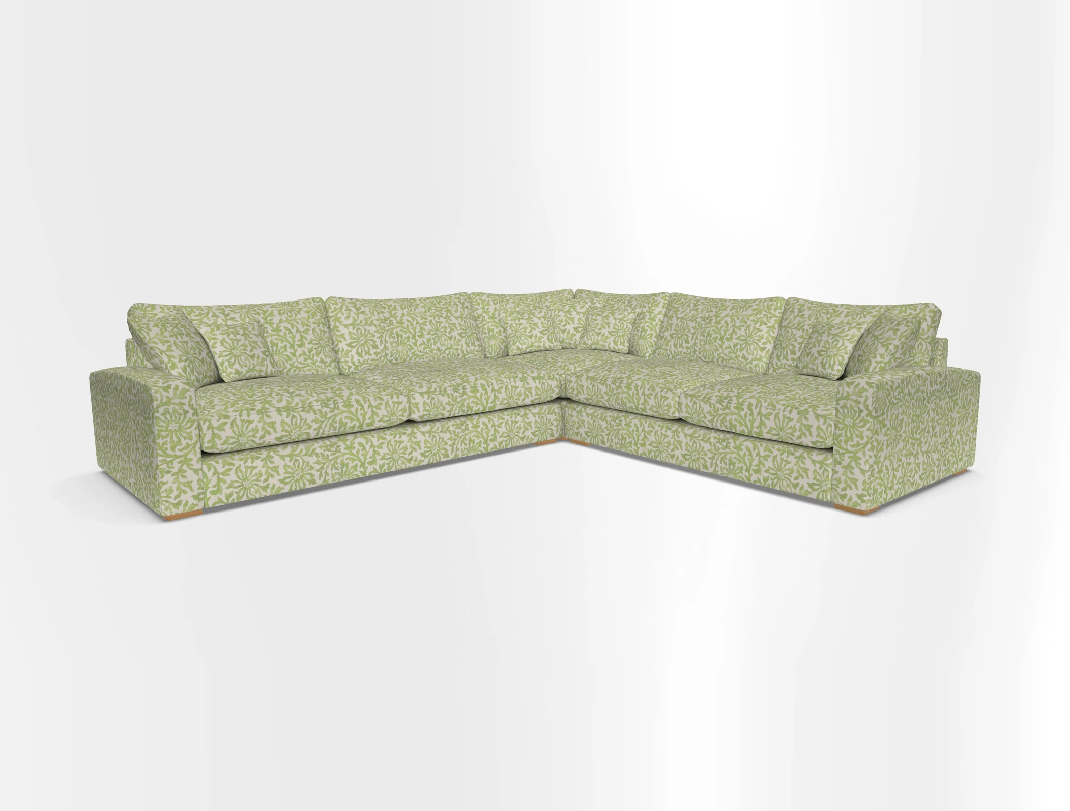Stockbridge Corner Sofa LHF in V&A Threads of India Opulent Velvets Ikat Mirage Burnt Umber 