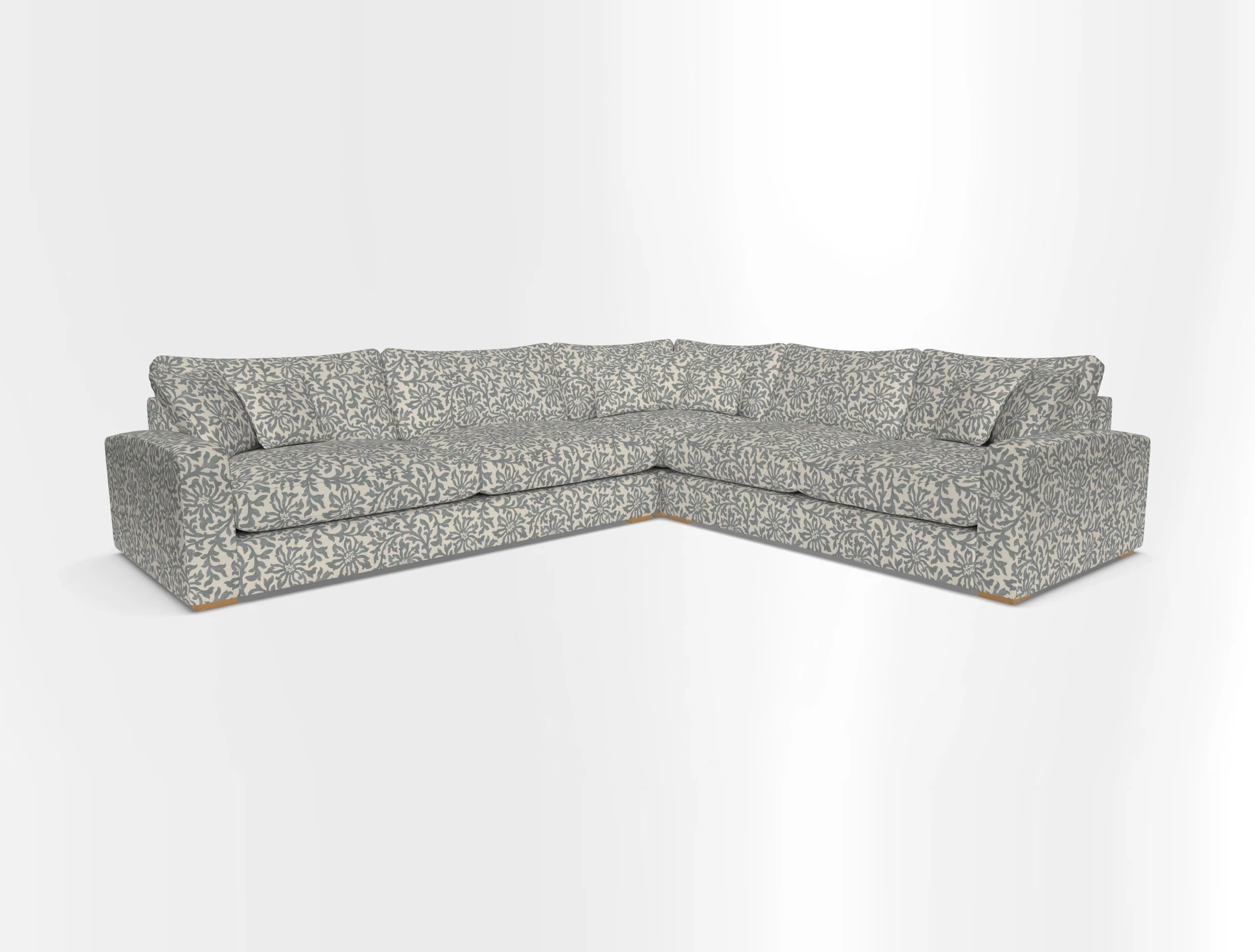Stockbridge Corner Sofa LHF in V&A Threads of India Opulent Velvets Ikat Mirage Burnt Umber 