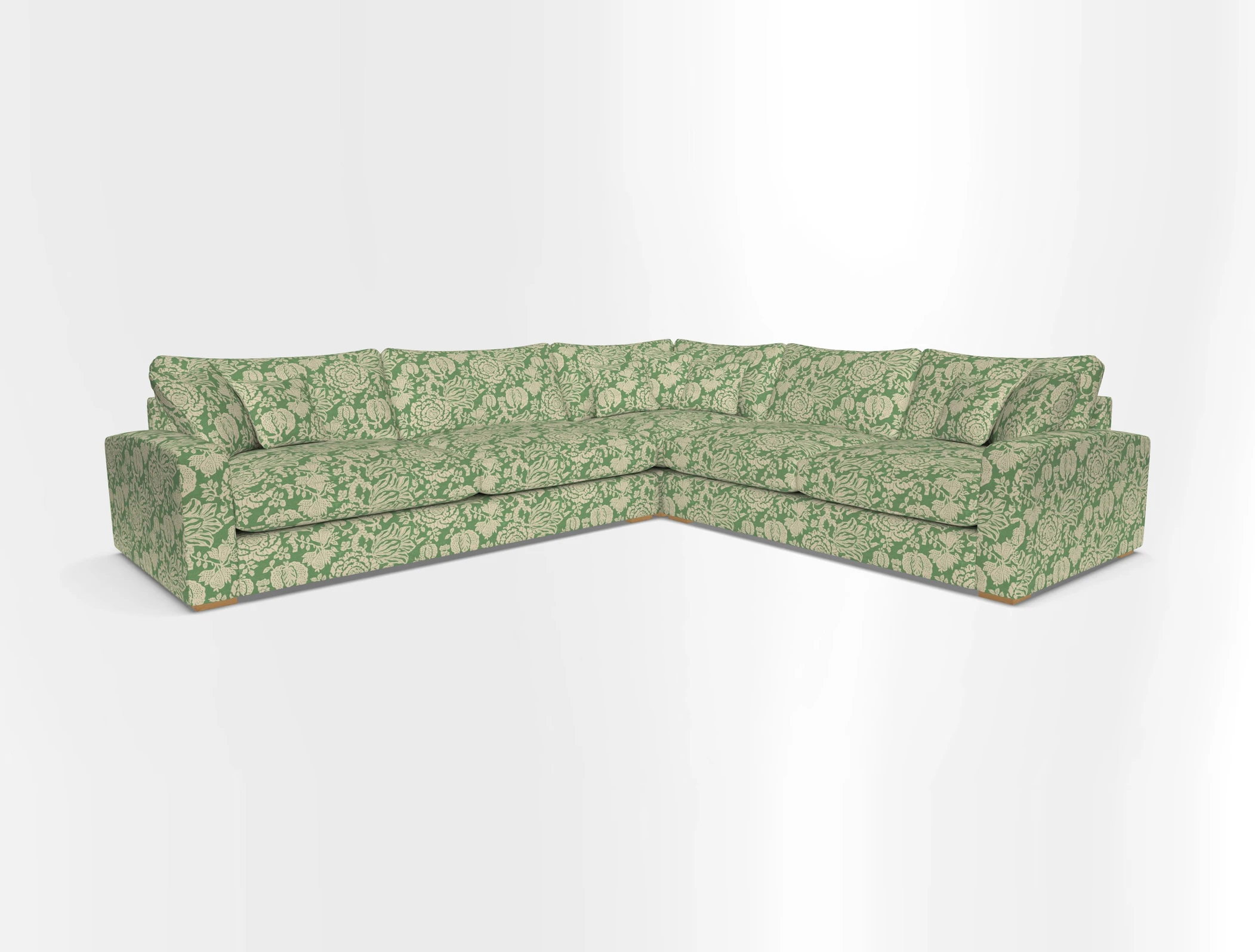 Stockbridge Corner Sofa LHF in V&A Threads of India Opulent Velvets Ikat Mirage Burnt Umber 