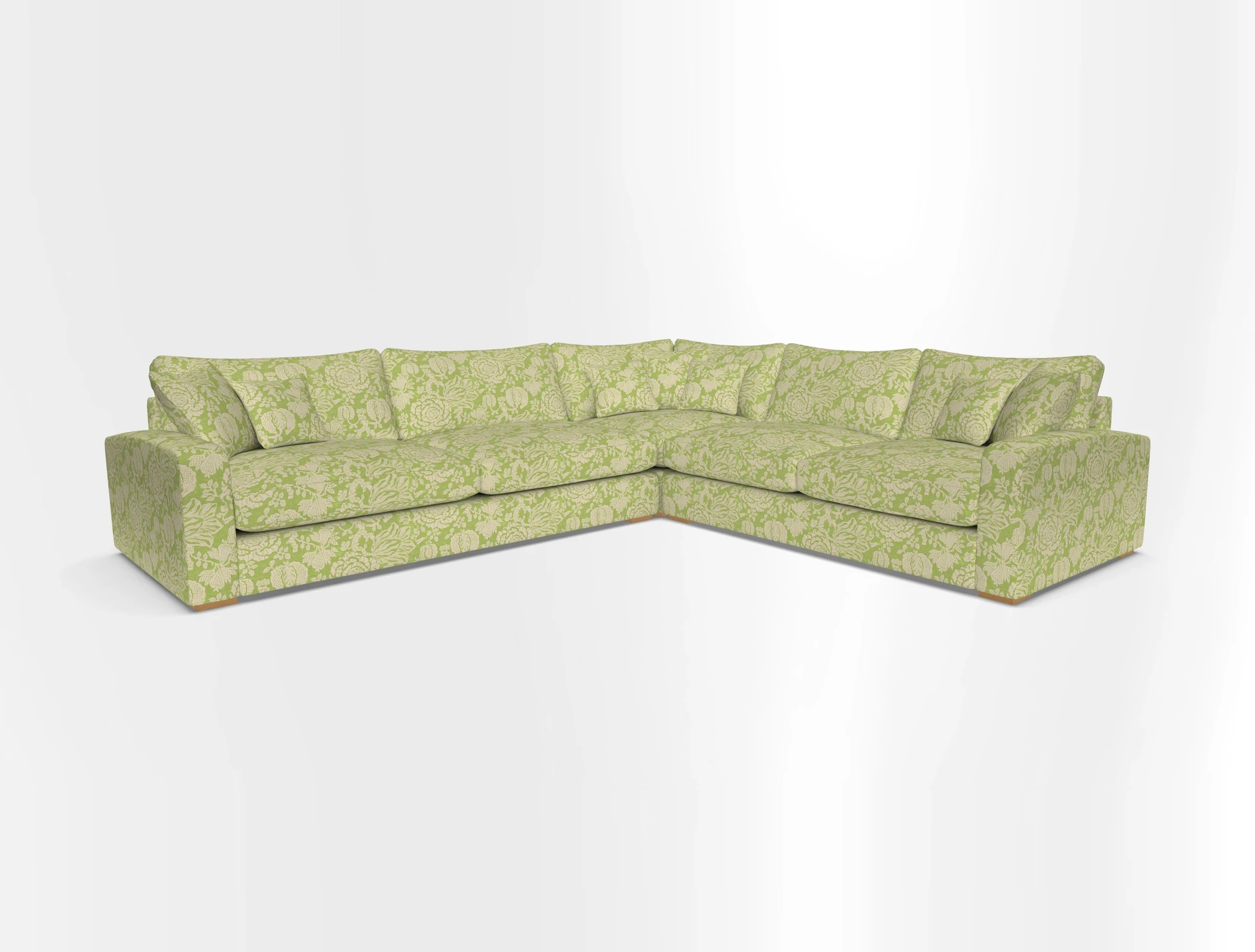 Stockbridge Corner Sofa LHF in V&A Threads of India Opulent Velvets Ikat Mirage Burnt Umber 
