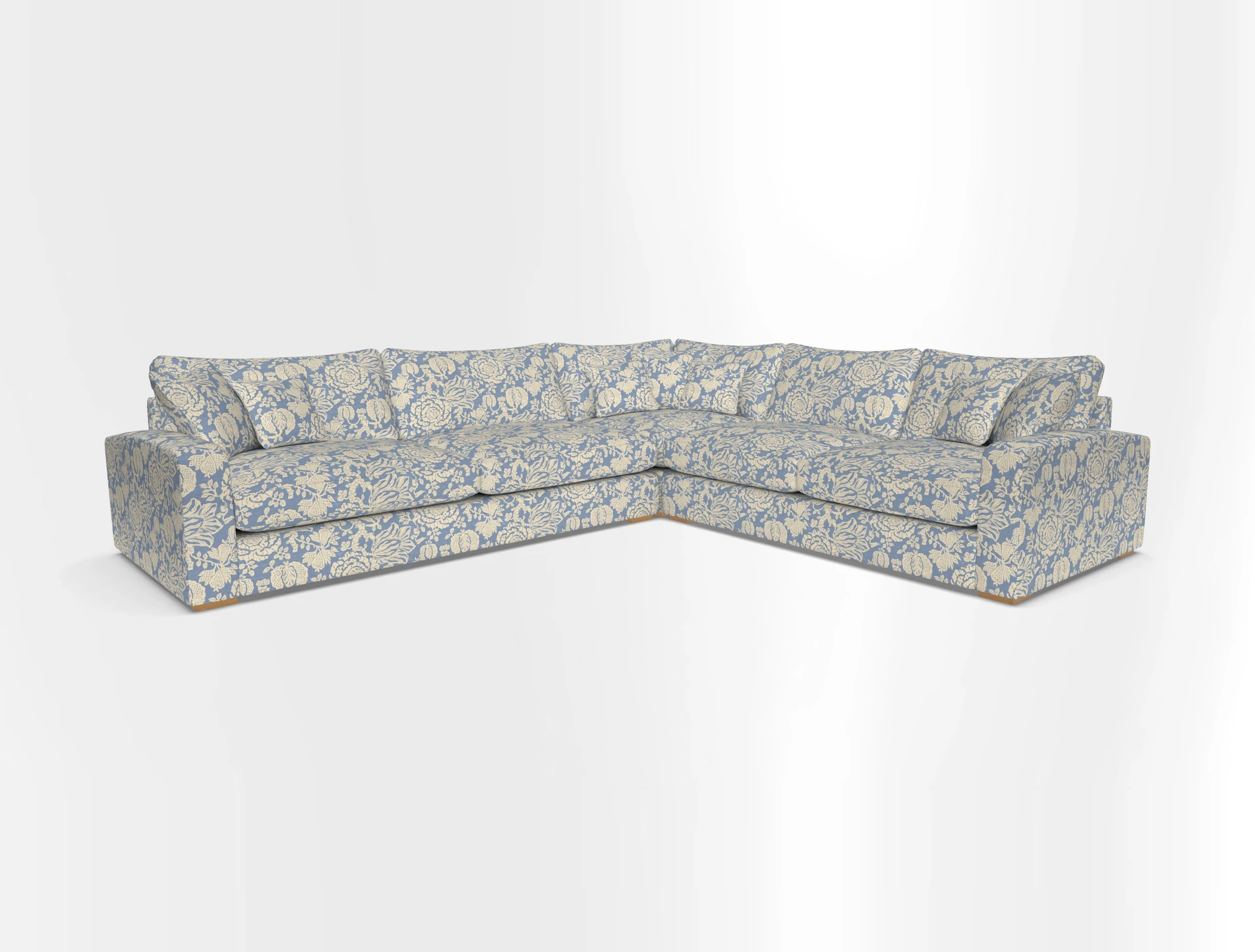 Stockbridge Corner Sofa LHF in V&A Threads of India Opulent Velvets Ikat Mirage Burnt Umber 