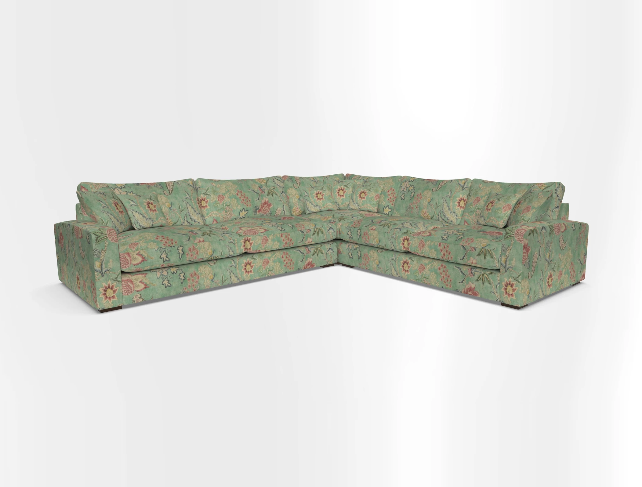 Stockbridge Corner Sofa LHF in V&A Threads of India Opulent Velvets Ikat Mirage Burnt Umber 