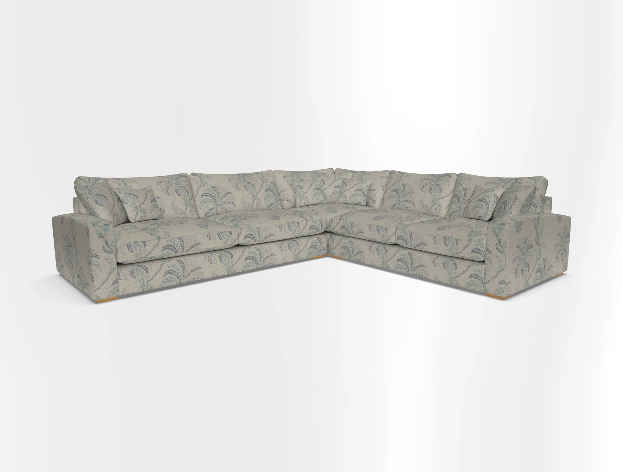 Stockbridge Corner Sofa LHF in V&A Threads of India Opulent Velvets Ikat Mirage Burnt Umber 