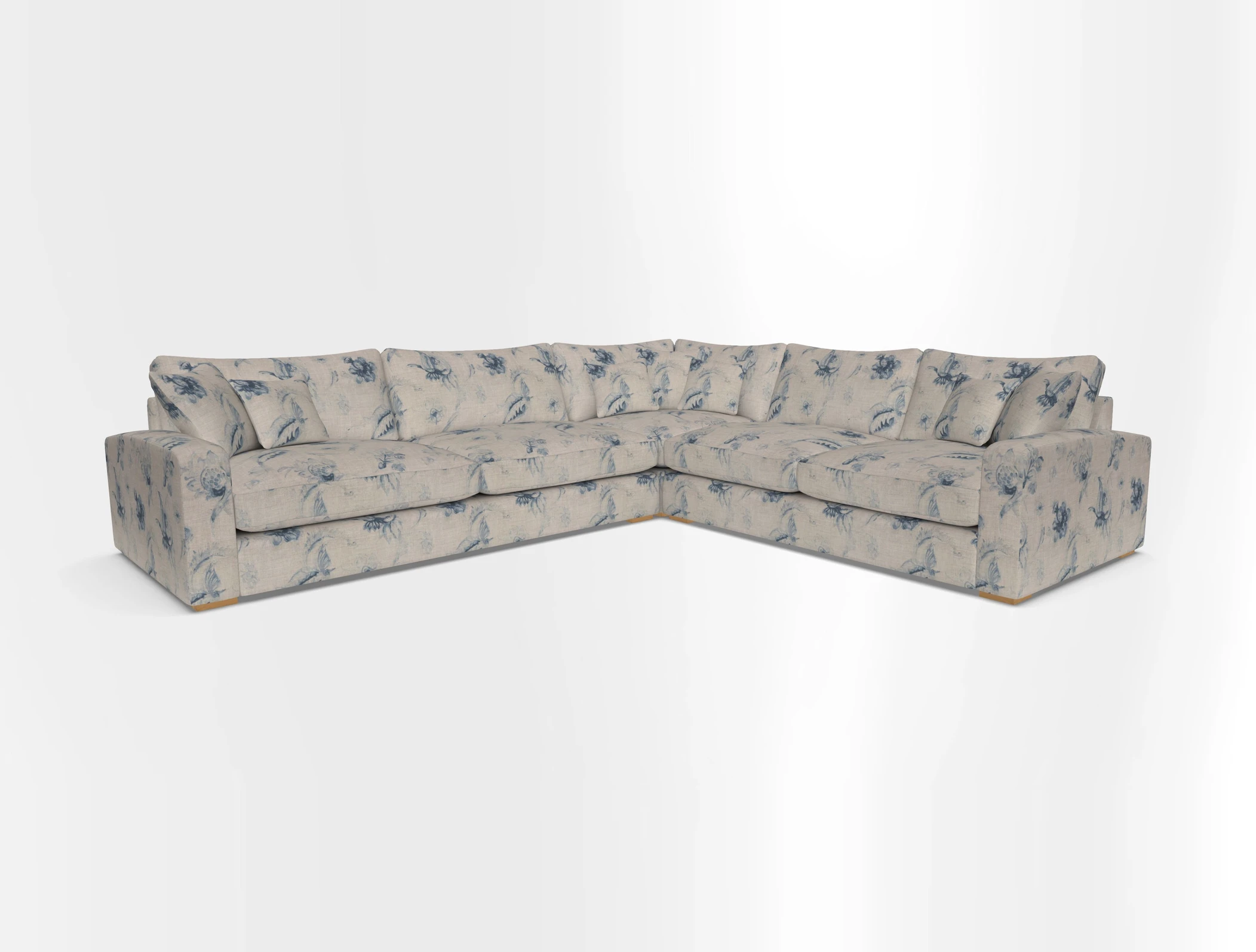 Stockbridge Corner Sofa LHF in V&A Threads of India Opulent Velvets Ikat Mirage Burnt Umber 