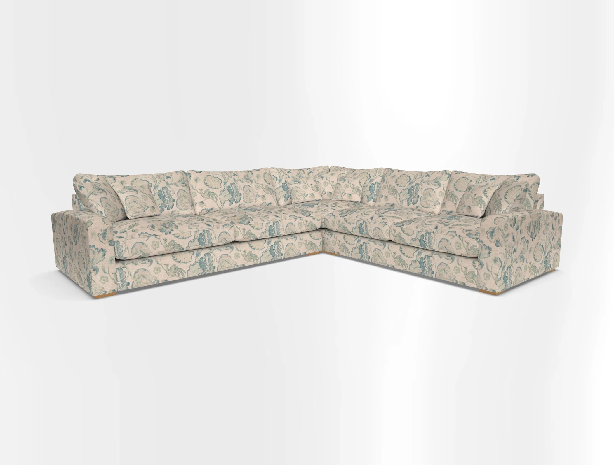 Stockbridge Corner Sofa LHF in V&A Threads of India Opulent Velvets Ikat Mirage Burnt Umber 