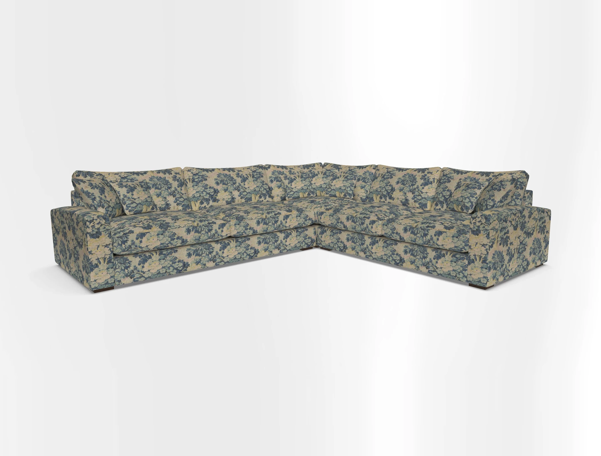 Stockbridge Corner Sofa LHF in V&A Threads of India Opulent Velvets Ikat Mirage Burnt Umber 