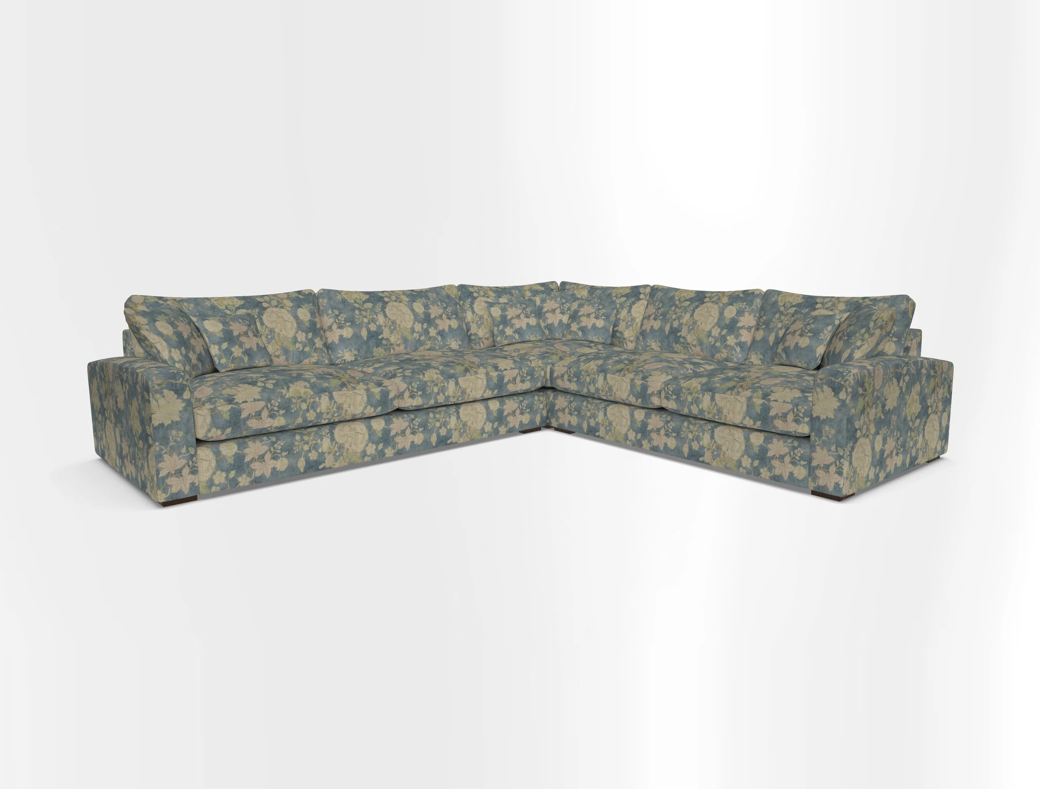 Stockbridge Corner Sofa LHF in V&A Threads of India Opulent Velvets Ikat Mirage Burnt Umber 