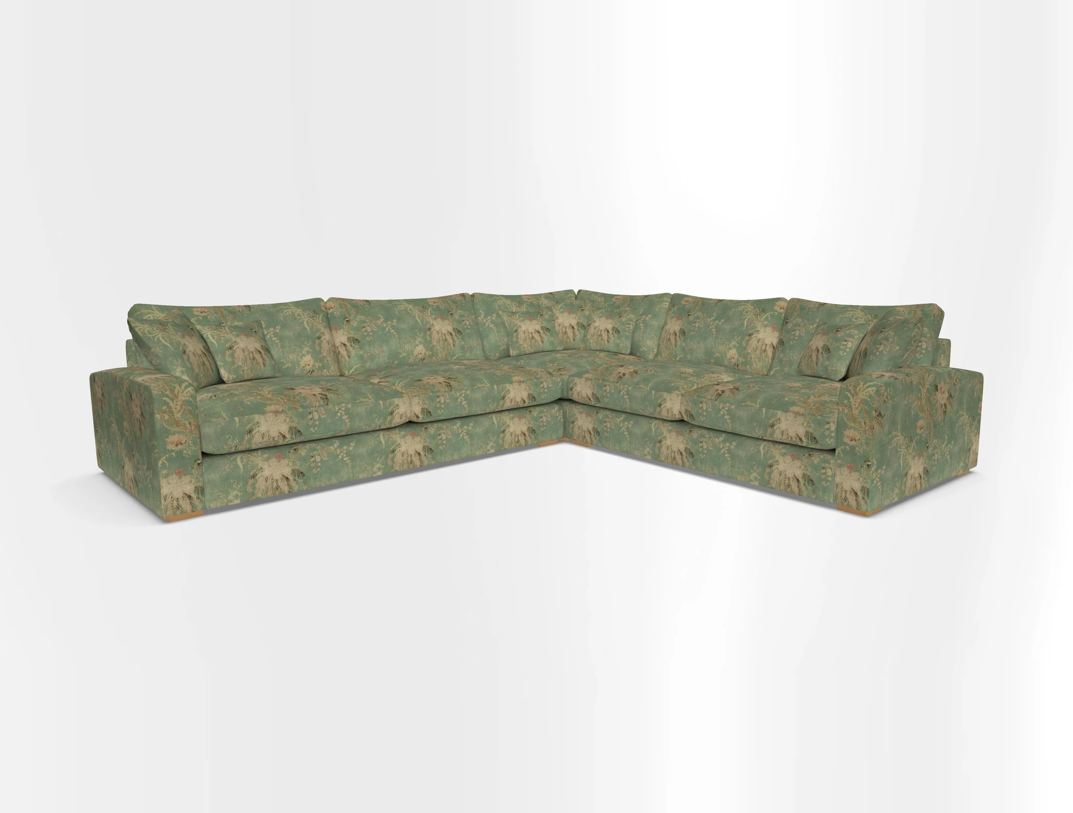 Stockbridge Corner Sofa LHF in V&A Threads of India Opulent Velvets Ikat Mirage Burnt Umber 
