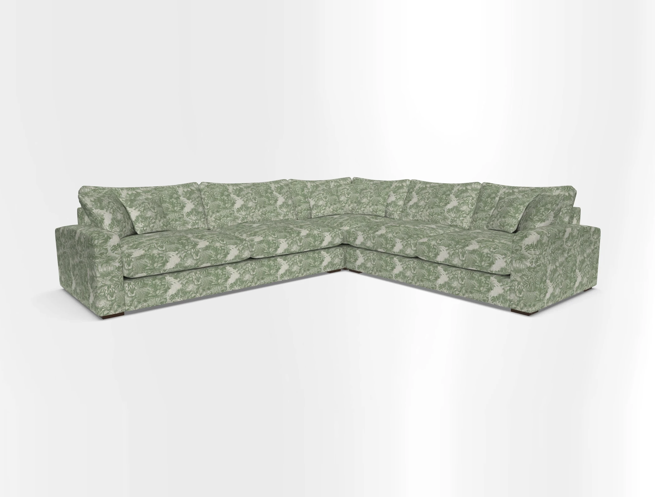 Stockbridge Corner Sofa LHF in V&A Threads of India Opulent Velvets Ikat Mirage Burnt Umber 