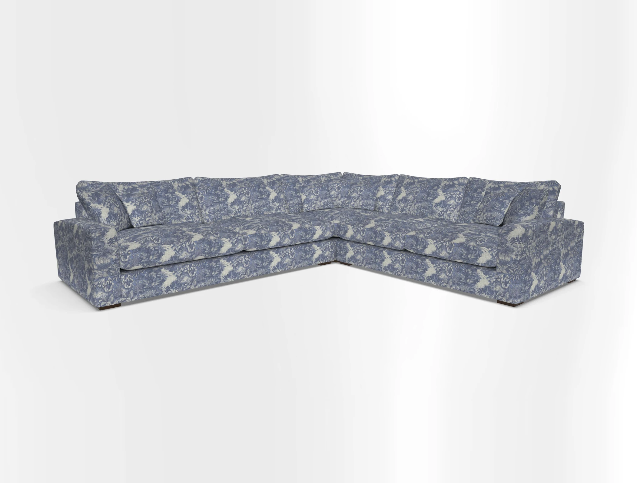 Stockbridge Corner Sofa LHF in V&A Threads of India Opulent Velvets Ikat Mirage Burnt Umber 