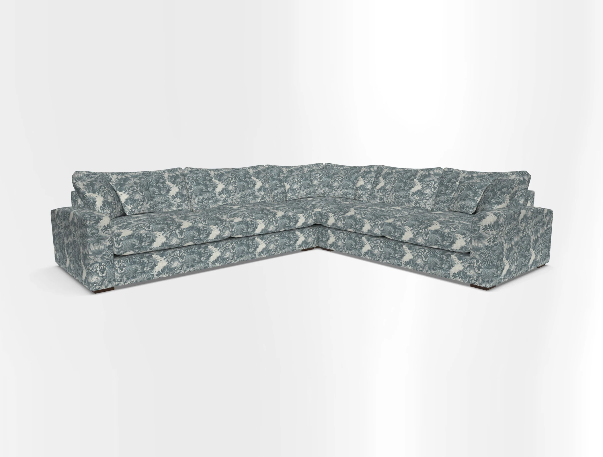 Stockbridge Corner Sofa LHF in V&A Threads of India Opulent Velvets Ikat Mirage Burnt Umber 