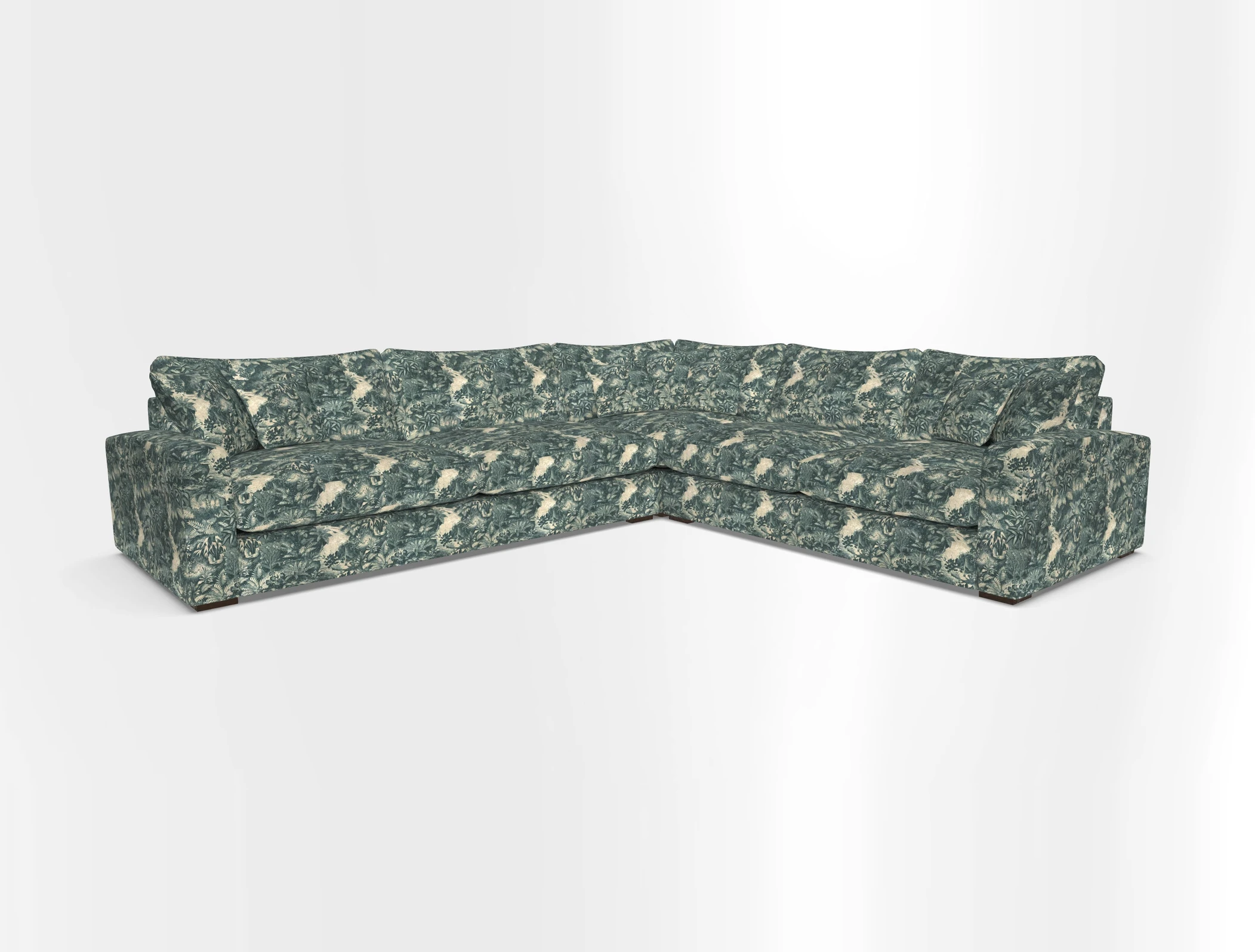 Stockbridge Corner Sofa LHF in V&A Threads of India Opulent Velvets Ikat Mirage Burnt Umber 
