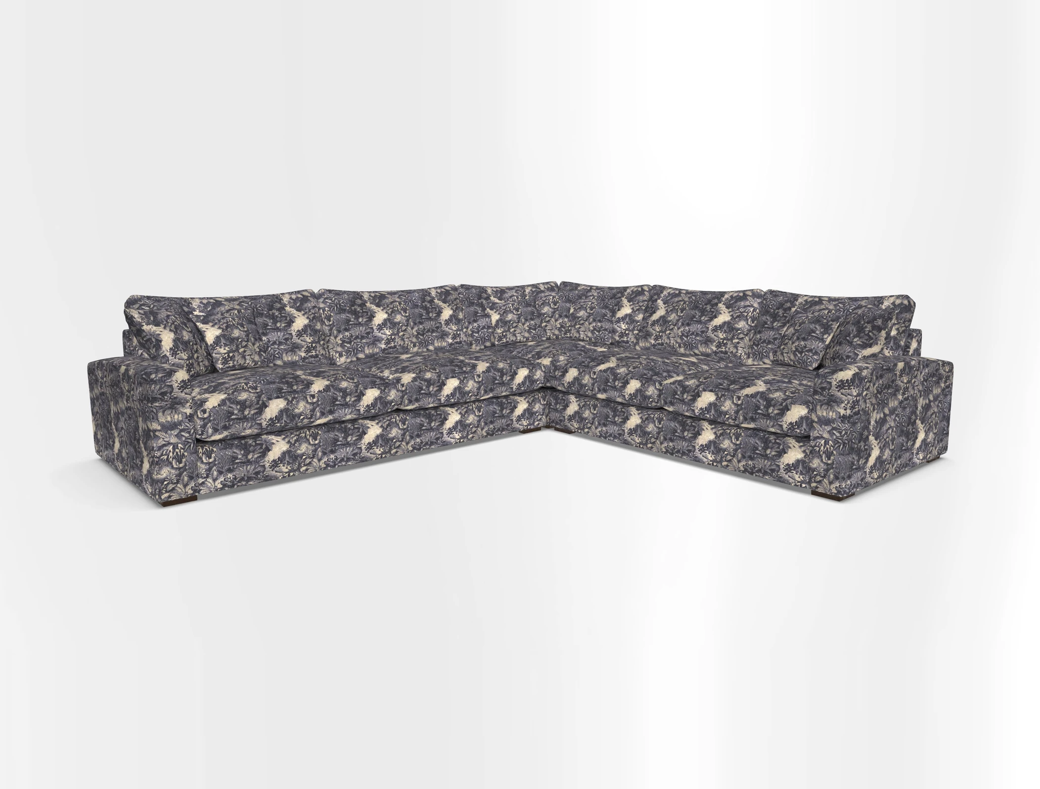 Stockbridge Corner Sofa LHF in V&A Threads of India Opulent Velvets Ikat Mirage Burnt Umber 