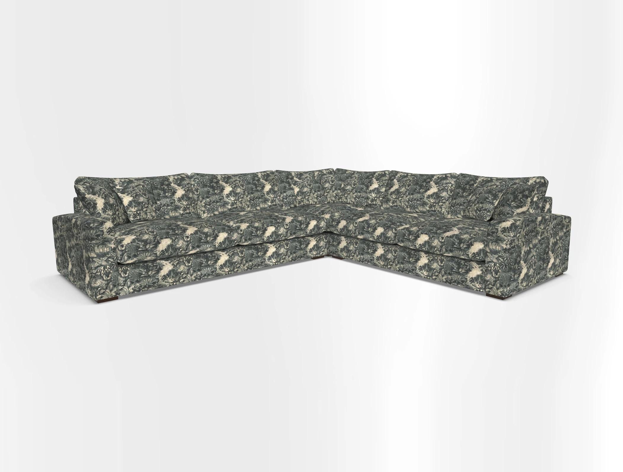 Stockbridge Corner Sofa LHF in V&A Threads of India Opulent Velvets Ikat Mirage Burnt Umber 