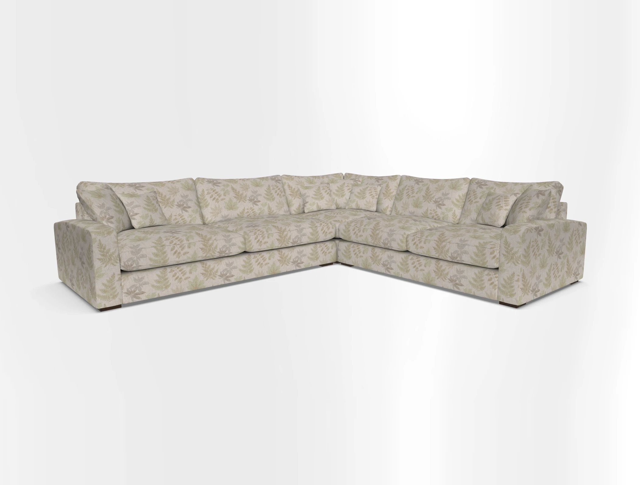 Stockbridge Corner Sofa LHF in V&A Threads of India Opulent Velvets Ikat Mirage Burnt Umber 