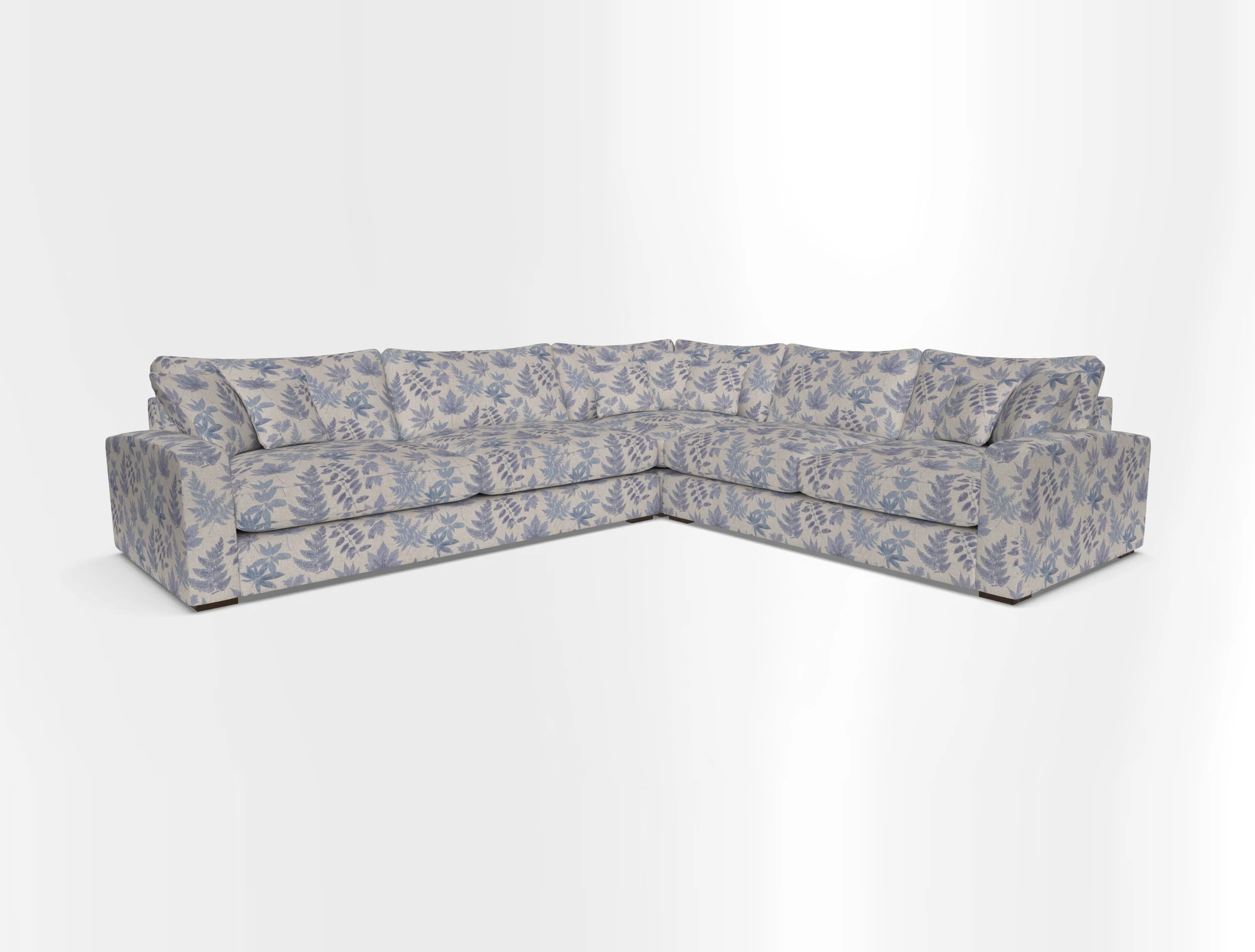 Stockbridge Corner Sofa LHF in V&A Threads of India Opulent Velvets Ikat Mirage Burnt Umber 