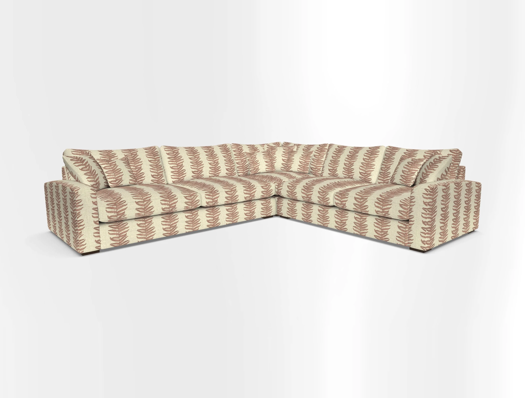 Stockbridge Corner Sofa LHF in V&A Threads of India Opulent Velvets Ikat Mirage Burnt Umber 