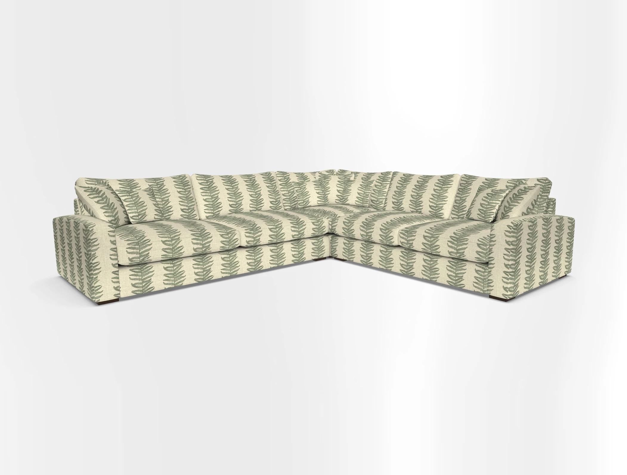 Stockbridge Corner Sofa LHF in V&A Threads of India Opulent Velvets Ikat Mirage Burnt Umber 