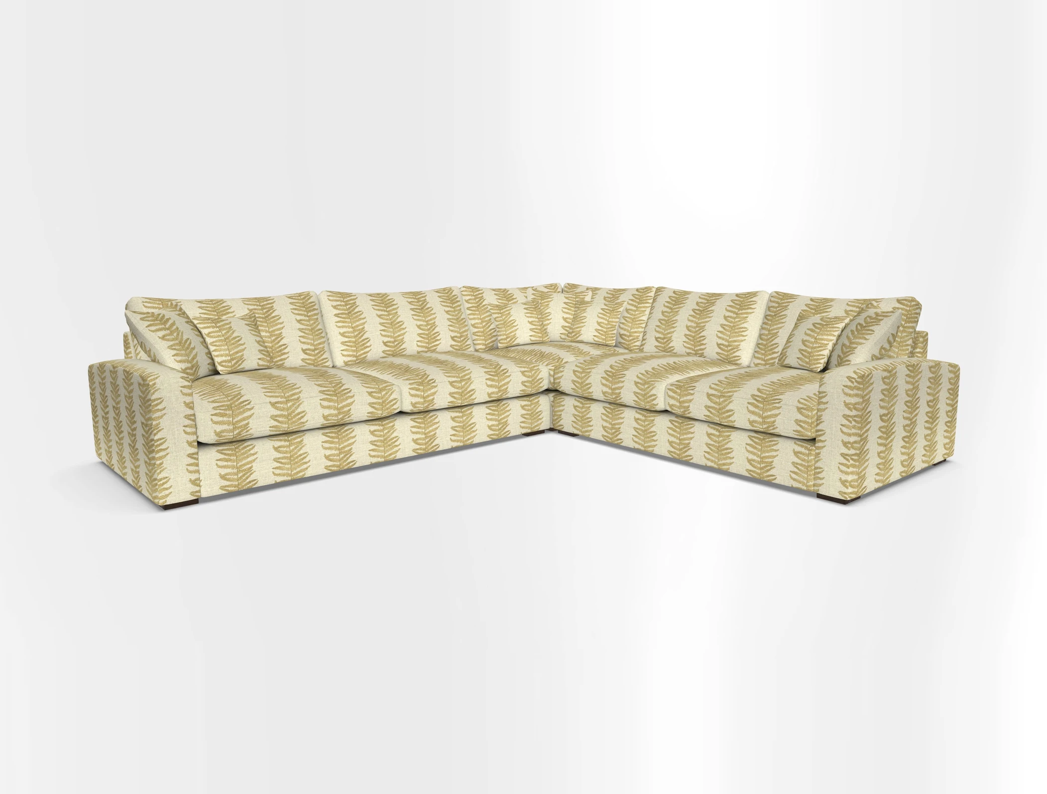 Stockbridge Corner Sofa LHF in V&A Threads of India Opulent Velvets Ikat Mirage Burnt Umber 