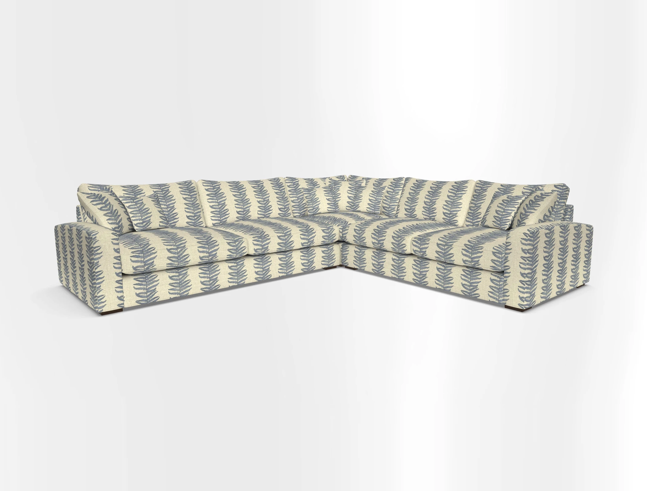 Stockbridge Corner Sofa LHF in V&A Threads of India Opulent Velvets Ikat Mirage Burnt Umber 