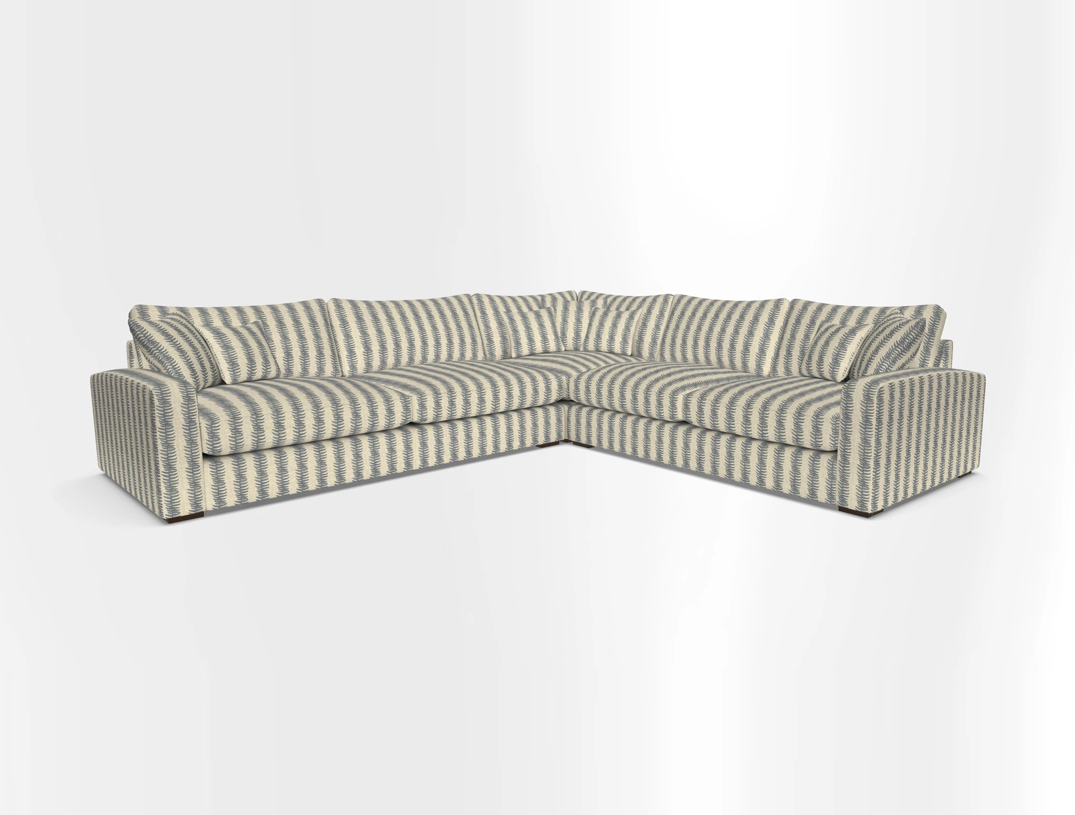 Stockbridge Corner Sofa LHF in V&A Threads of India Opulent Velvets Ikat Mirage Burnt Umber 