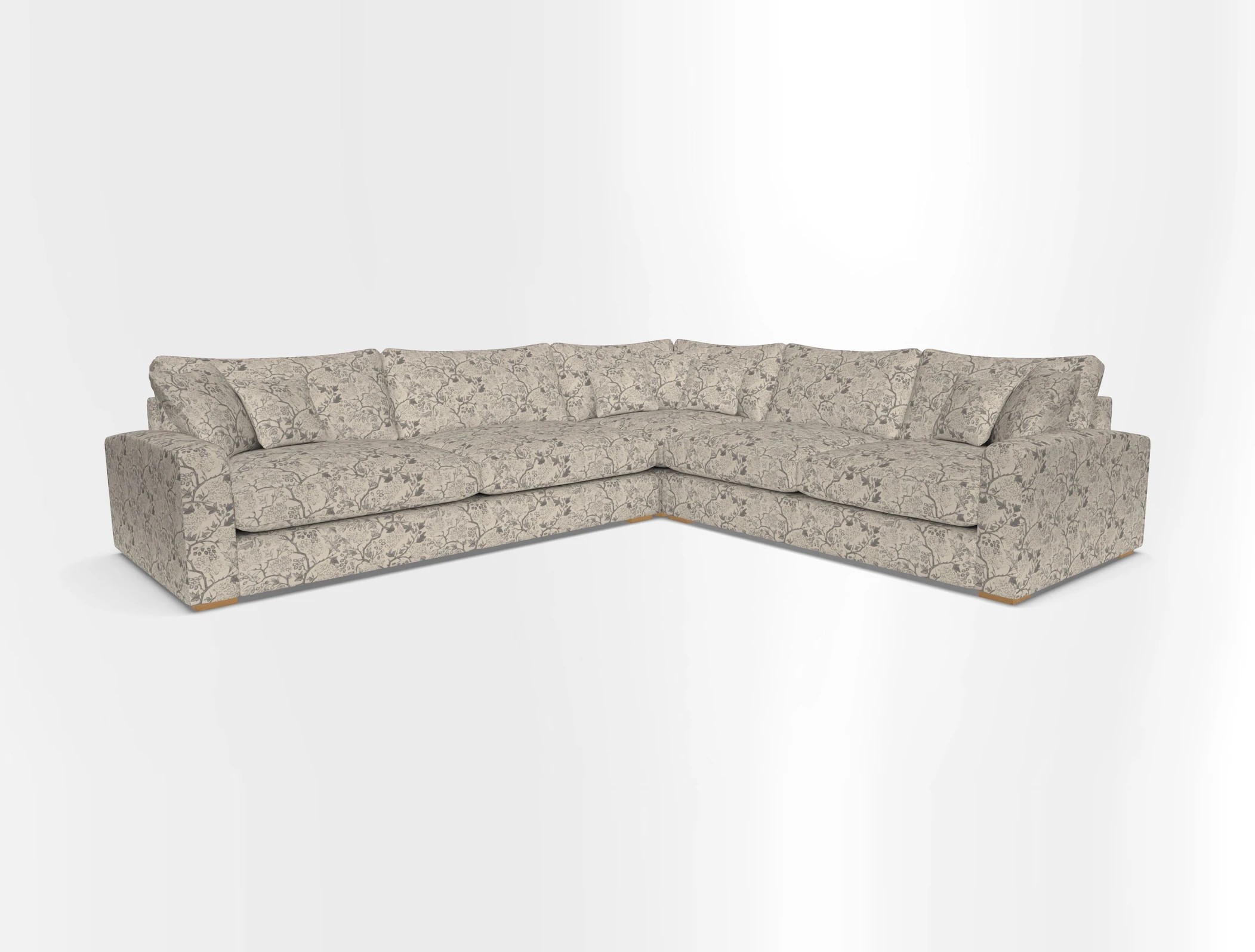 Stockbridge Corner Sofa LHF in V&A Threads of India Opulent Velvets Ikat Mirage Burnt Umber 