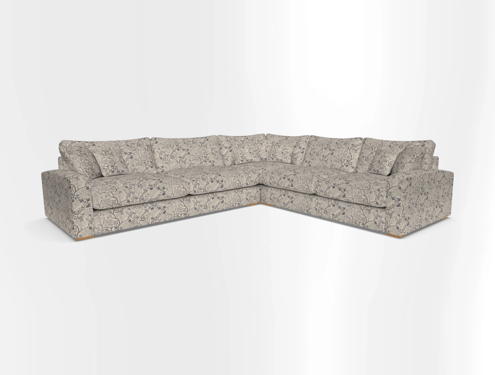 Stockbridge Corner Sofa LHF in V&A Threads of India Opulent Velvets Ikat Mirage Burnt Umber 