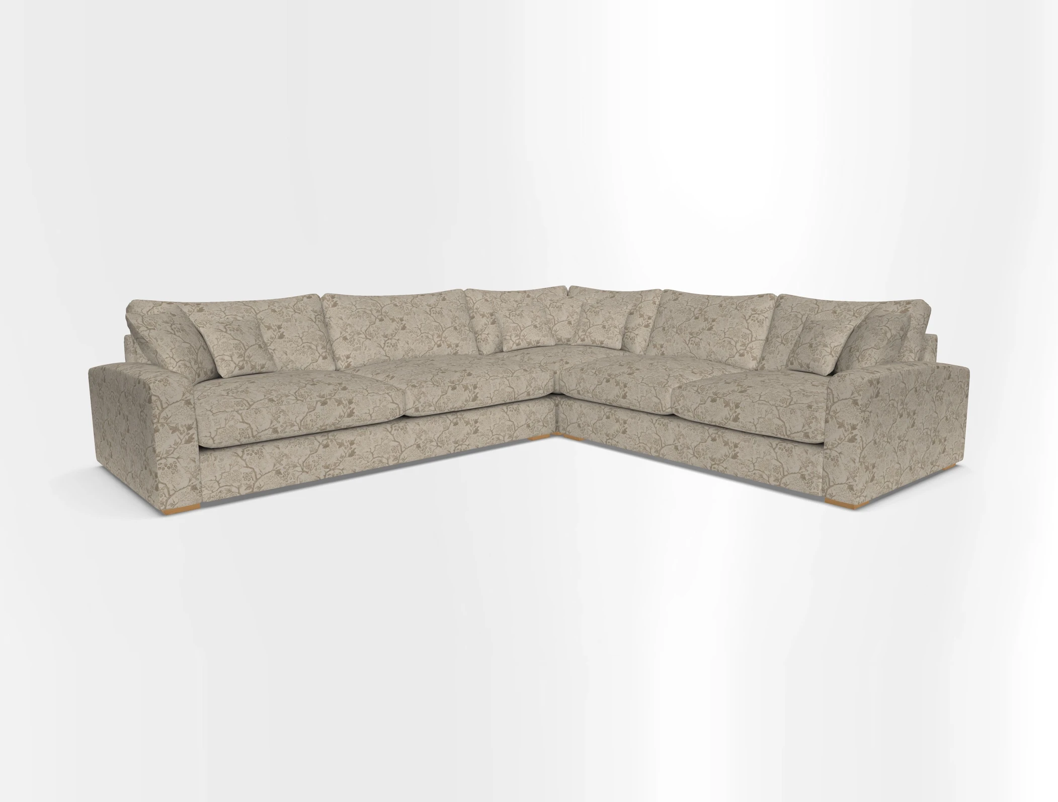 Stockbridge Corner Sofa LHF in V&A Threads of India Opulent Velvets Ikat Mirage Burnt Umber 