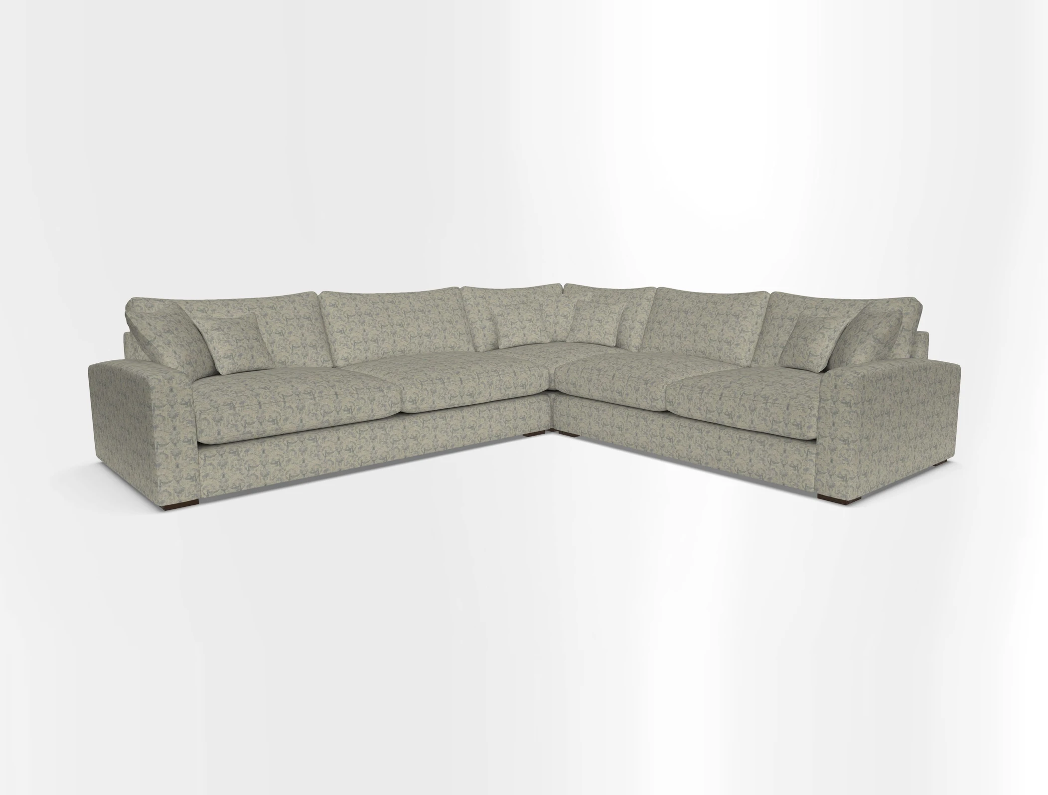 Stockbridge Corner Sofa LHF in V&A Threads of India Opulent Velvets Ikat Mirage Burnt Umber 