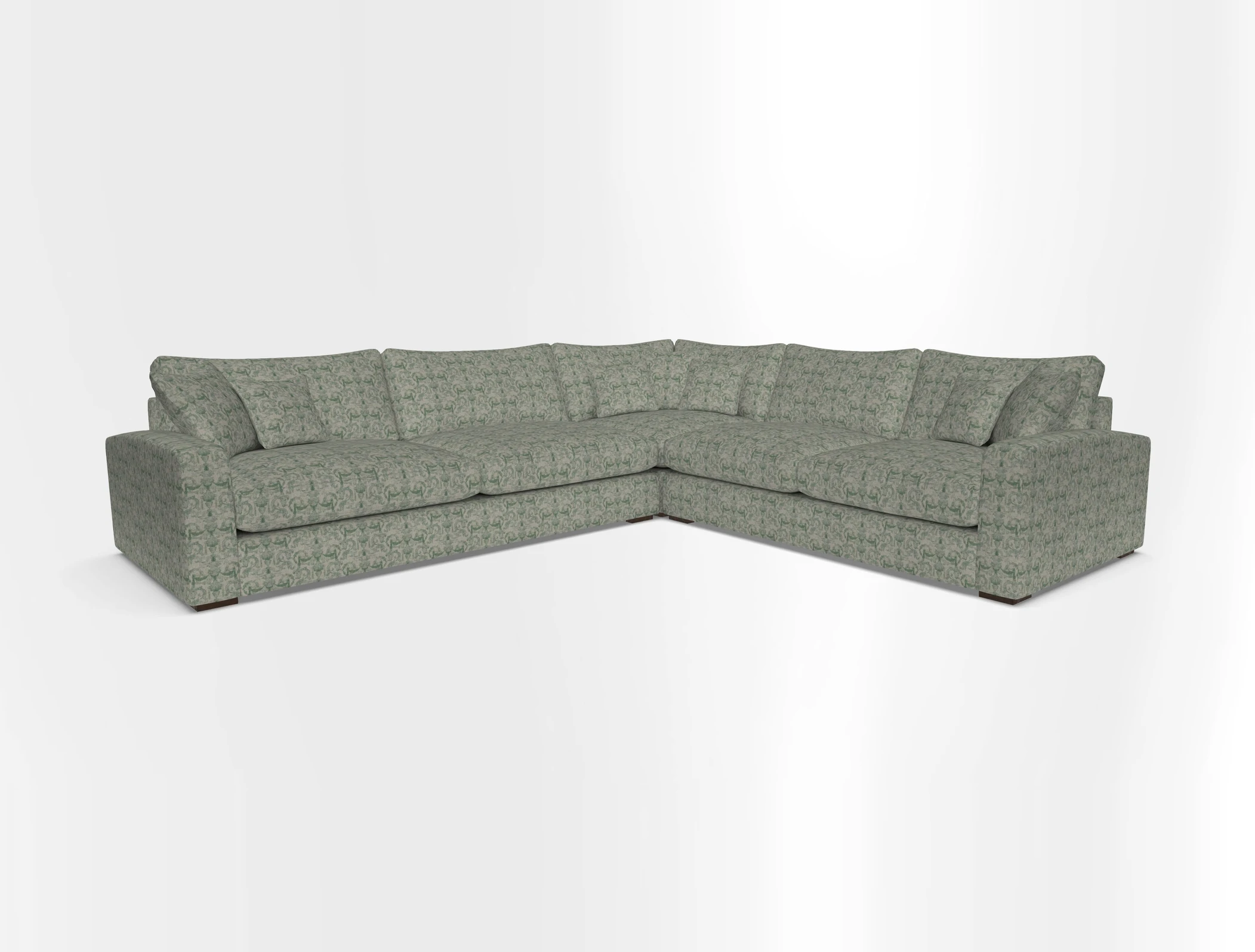 Stockbridge Corner Sofa LHF in V&A Threads of India Opulent Velvets Ikat Mirage Burnt Umber 