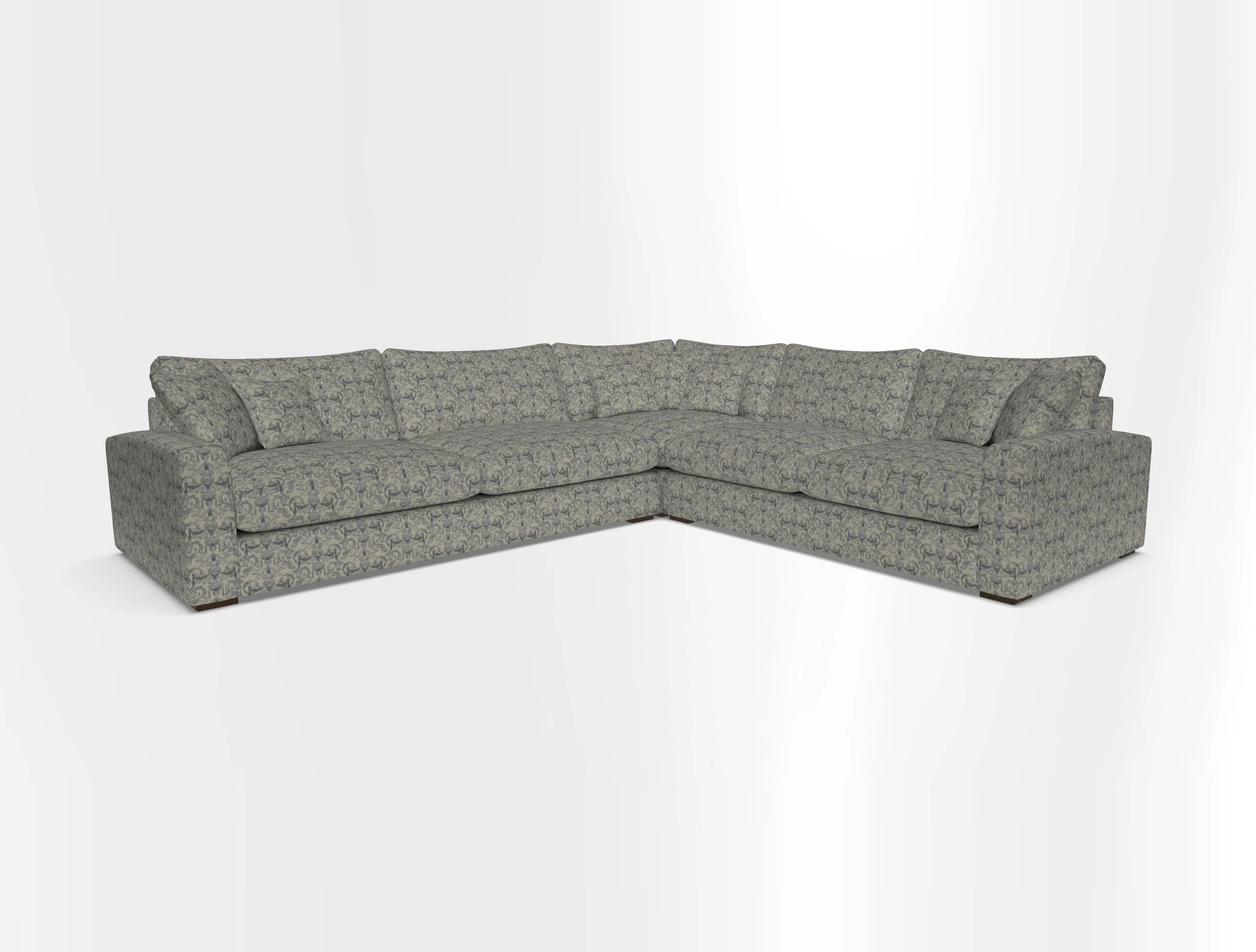 Stockbridge Corner Sofa LHF in V&A Threads of India Opulent Velvets Ikat Mirage Burnt Umber 