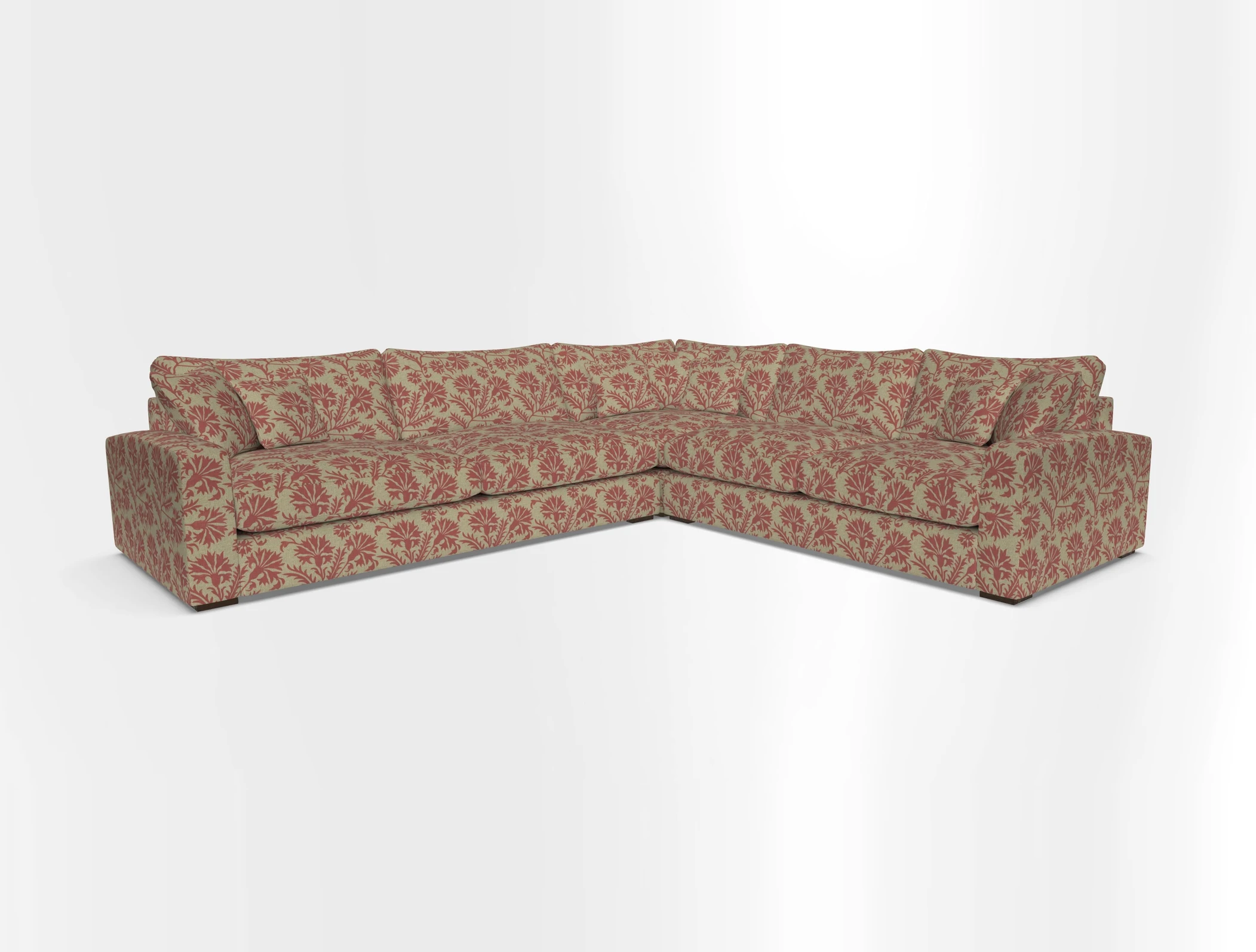 Stockbridge Corner Sofa LHF in V&A Threads of India Opulent Velvets Ikat Mirage Burnt Umber 