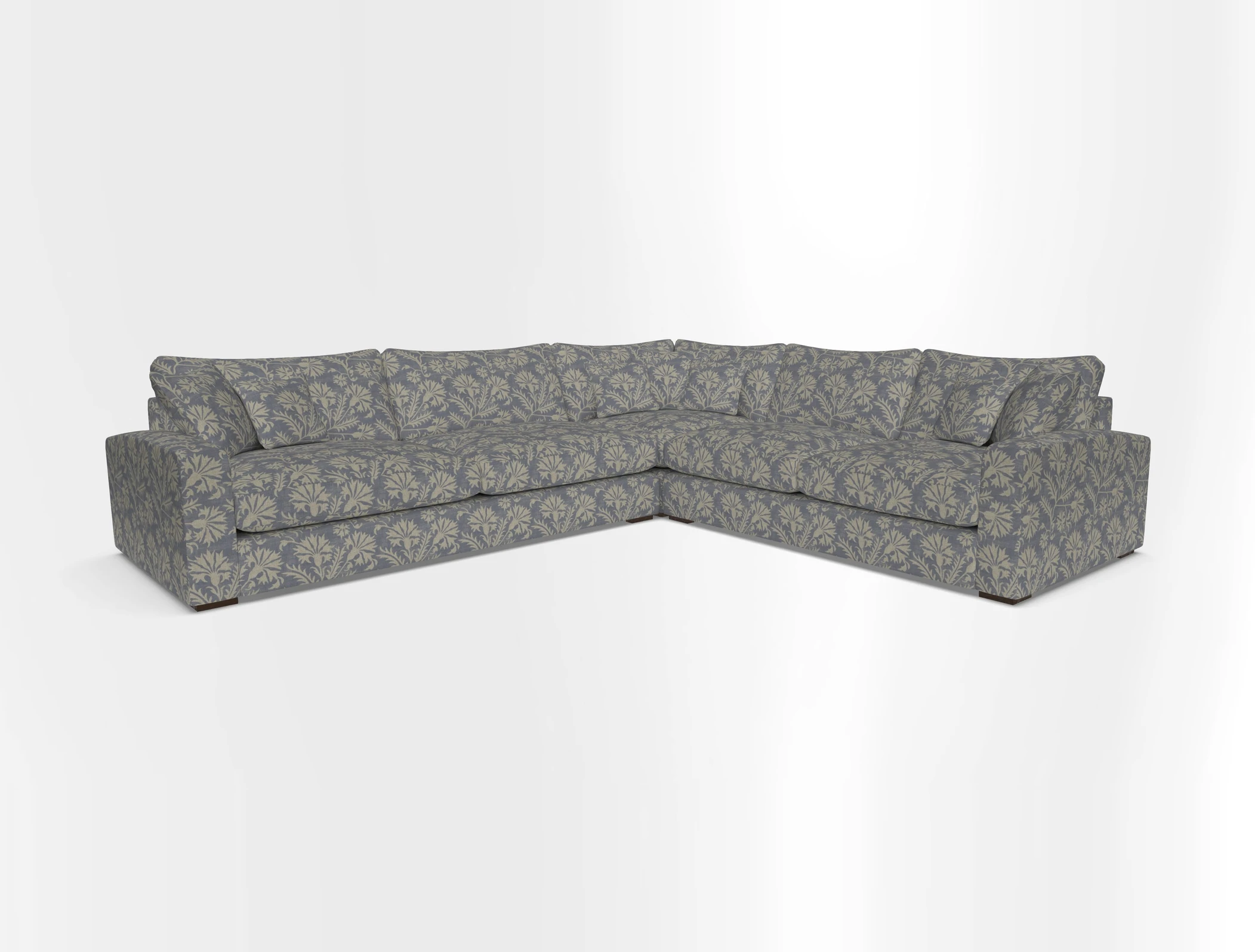 Stockbridge Corner Sofa LHF in V&A Threads of India Opulent Velvets Ikat Mirage Burnt Umber 
