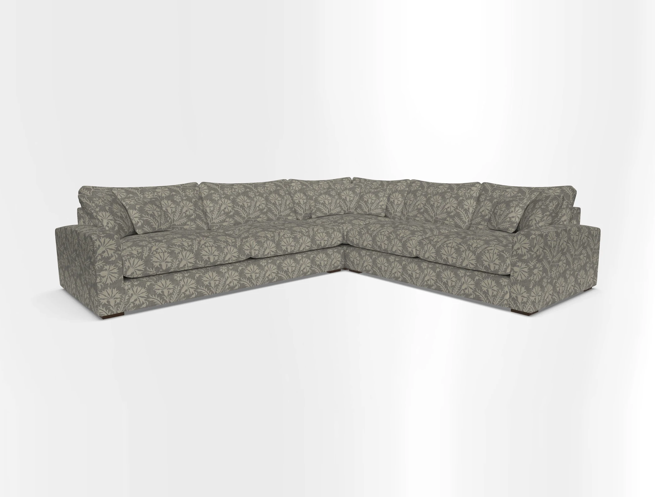 Stockbridge Corner Sofa LHF in V&A Threads of India Opulent Velvets Ikat Mirage Burnt Umber 