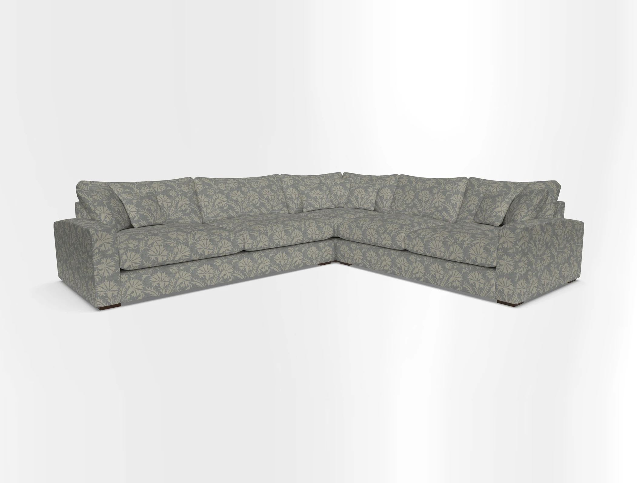 Stockbridge Corner Sofa LHF in V&A Threads of India Opulent Velvets Ikat Mirage Burnt Umber 
