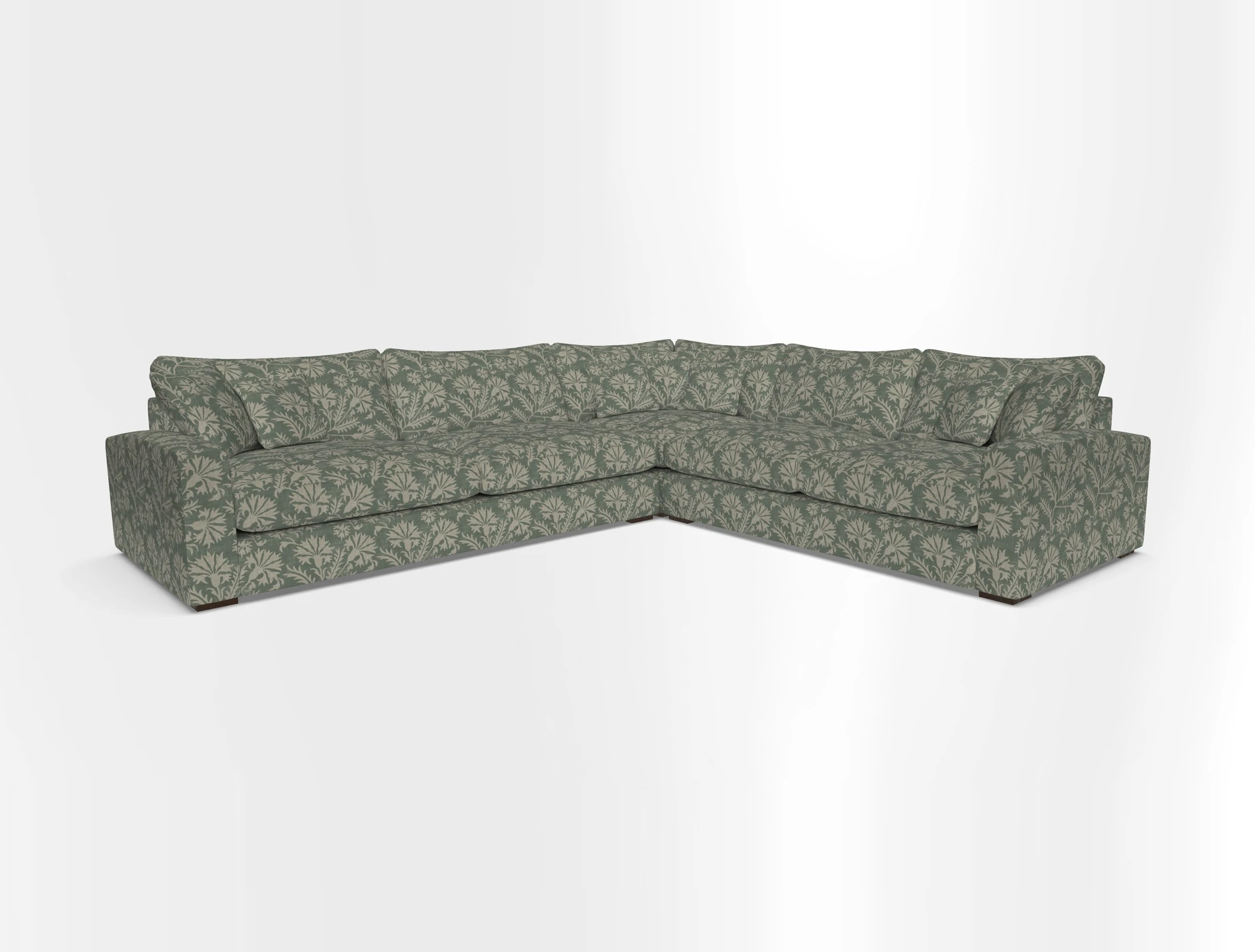 Stockbridge Corner Sofa LHF in V&A Threads of India Opulent Velvets Ikat Mirage Burnt Umber 