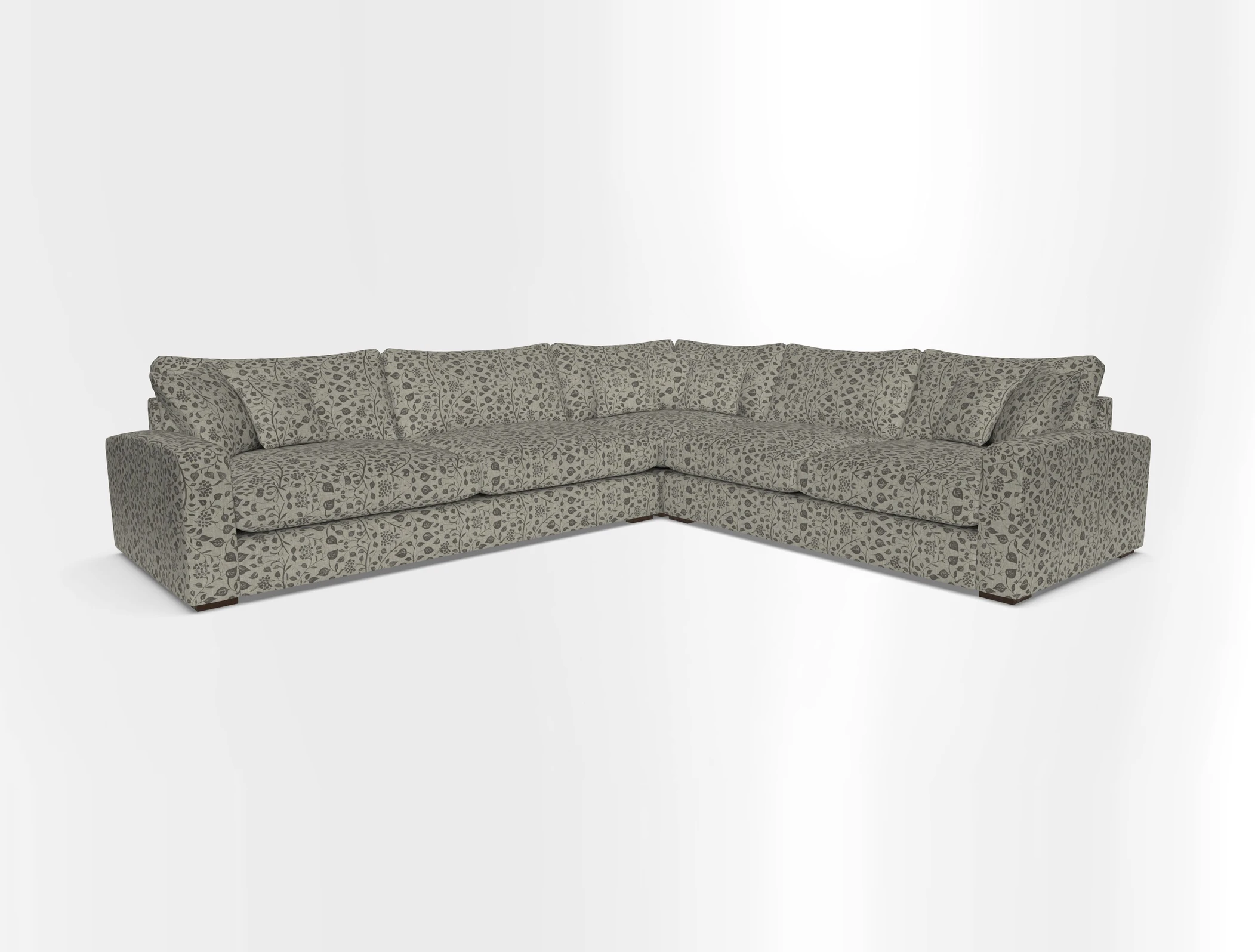 Stockbridge Corner Sofa LHF in V&A Threads of India Opulent Velvets Ikat Mirage Burnt Umber 