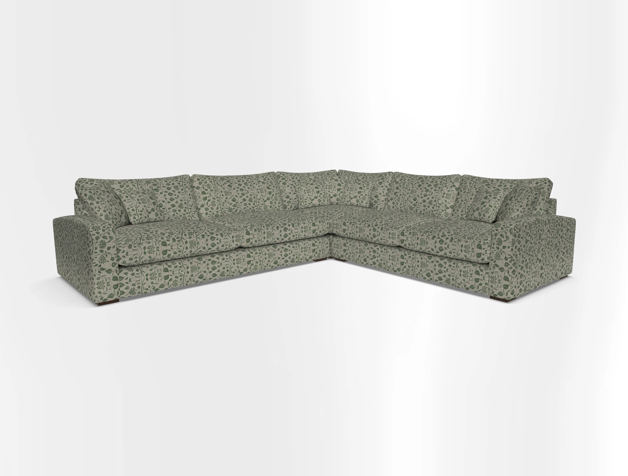 Stockbridge Corner Sofa LHF in V&A Threads of India Opulent Velvets Ikat Mirage Burnt Umber 