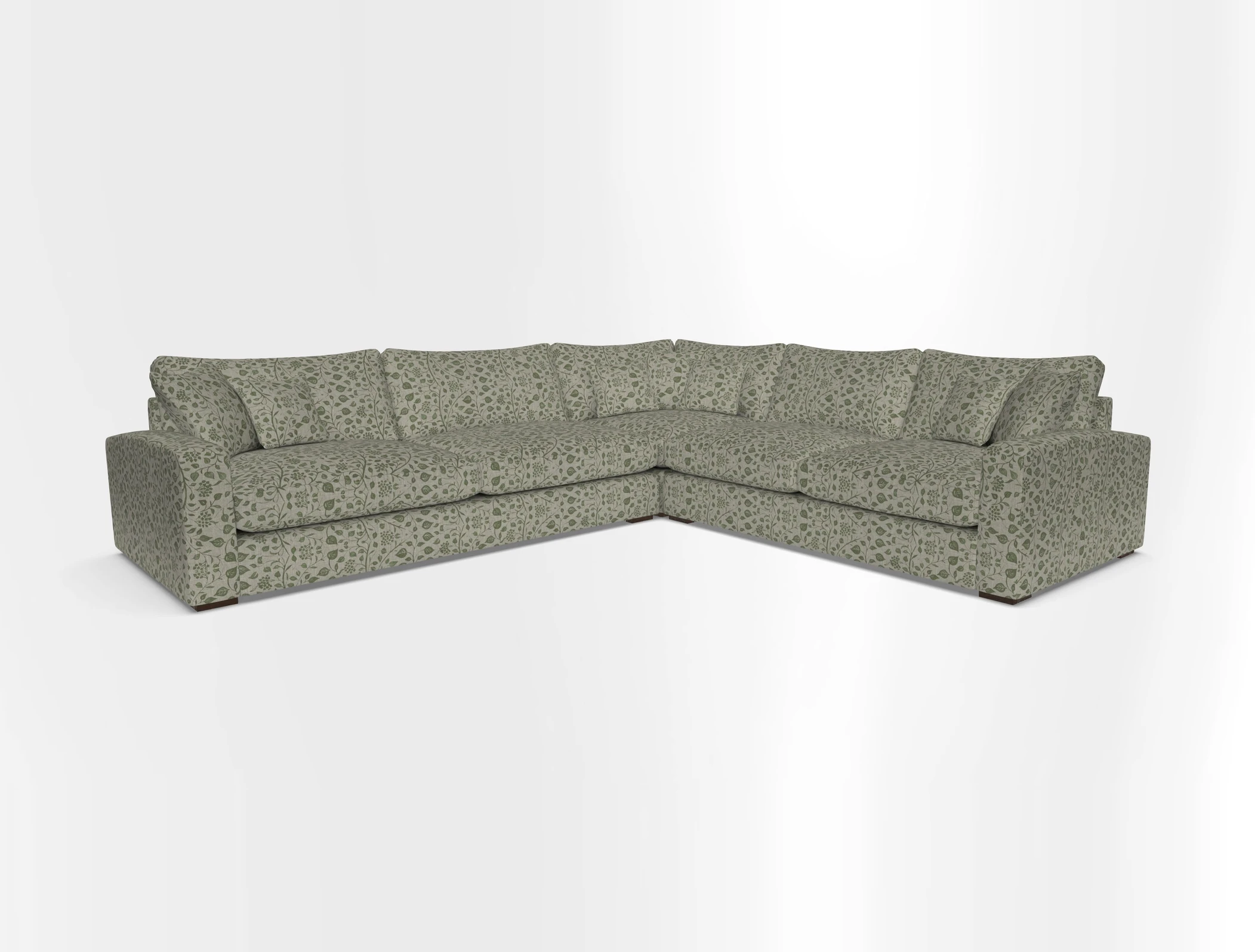 Stockbridge Corner Sofa LHF in V&A Threads of India Opulent Velvets Ikat Mirage Burnt Umber 