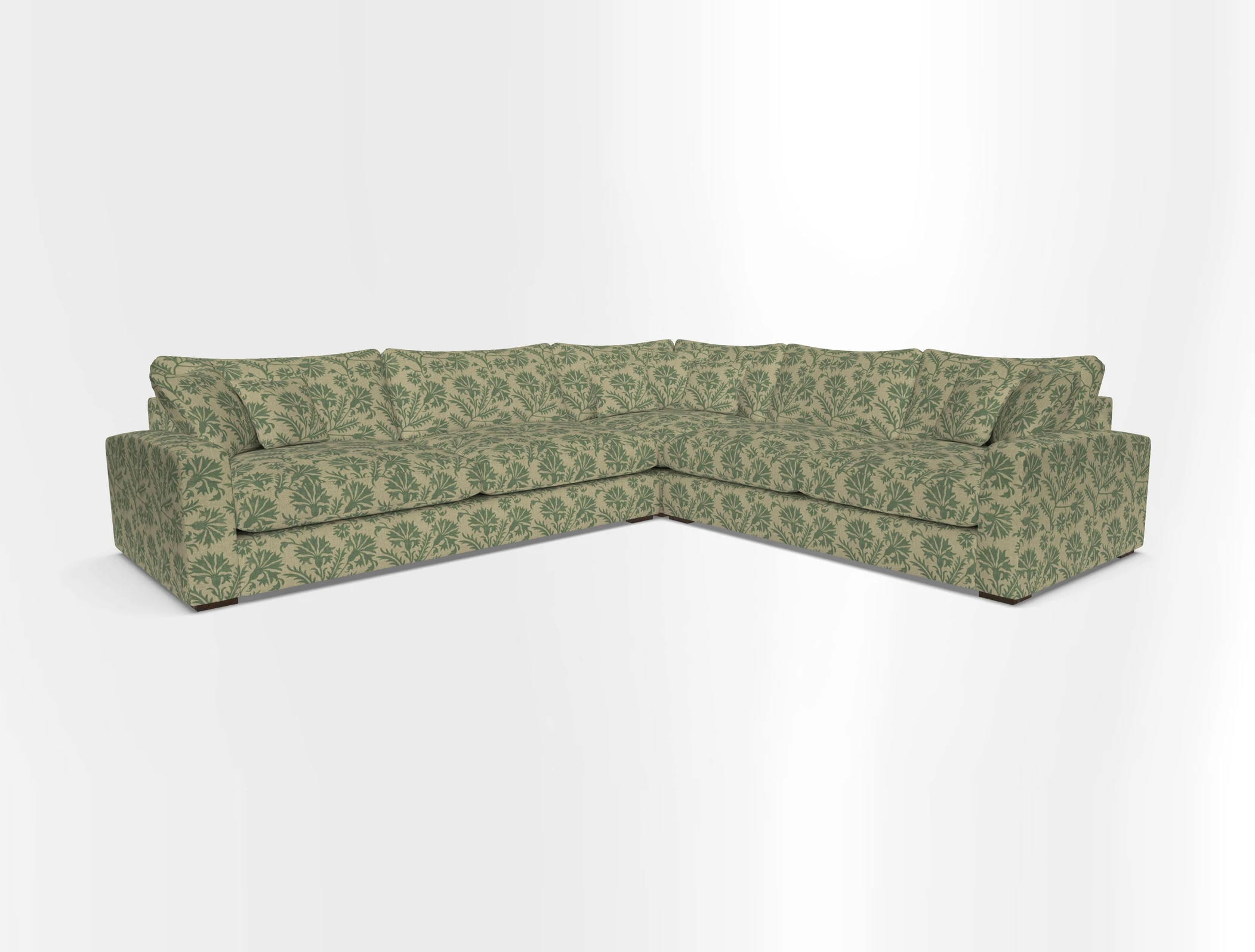 Stockbridge Corner Sofa LHF in V&A Threads of India Opulent Velvets Ikat Mirage Burnt Umber 