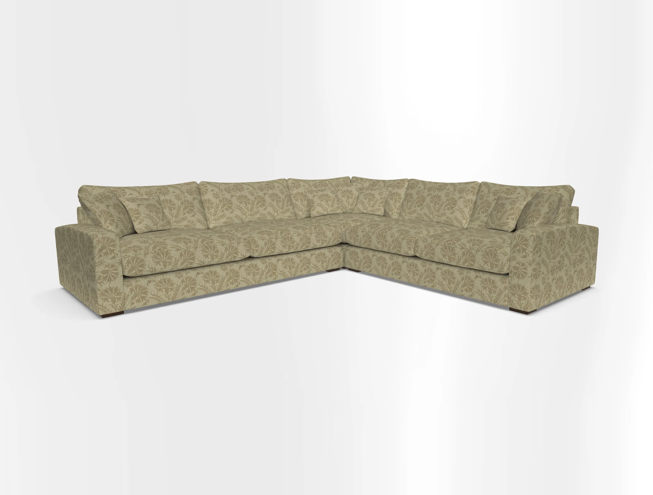 Stockbridge Corner Sofa LHF in V&A Threads of India Opulent Velvets Ikat Mirage Burnt Umber 