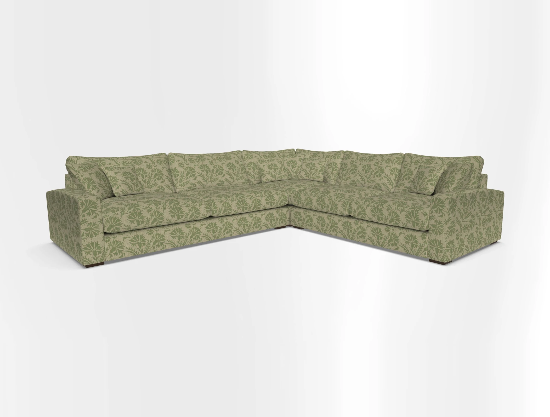Stockbridge Corner Sofa LHF in V&A Threads of India Opulent Velvets Ikat Mirage Burnt Umber 
