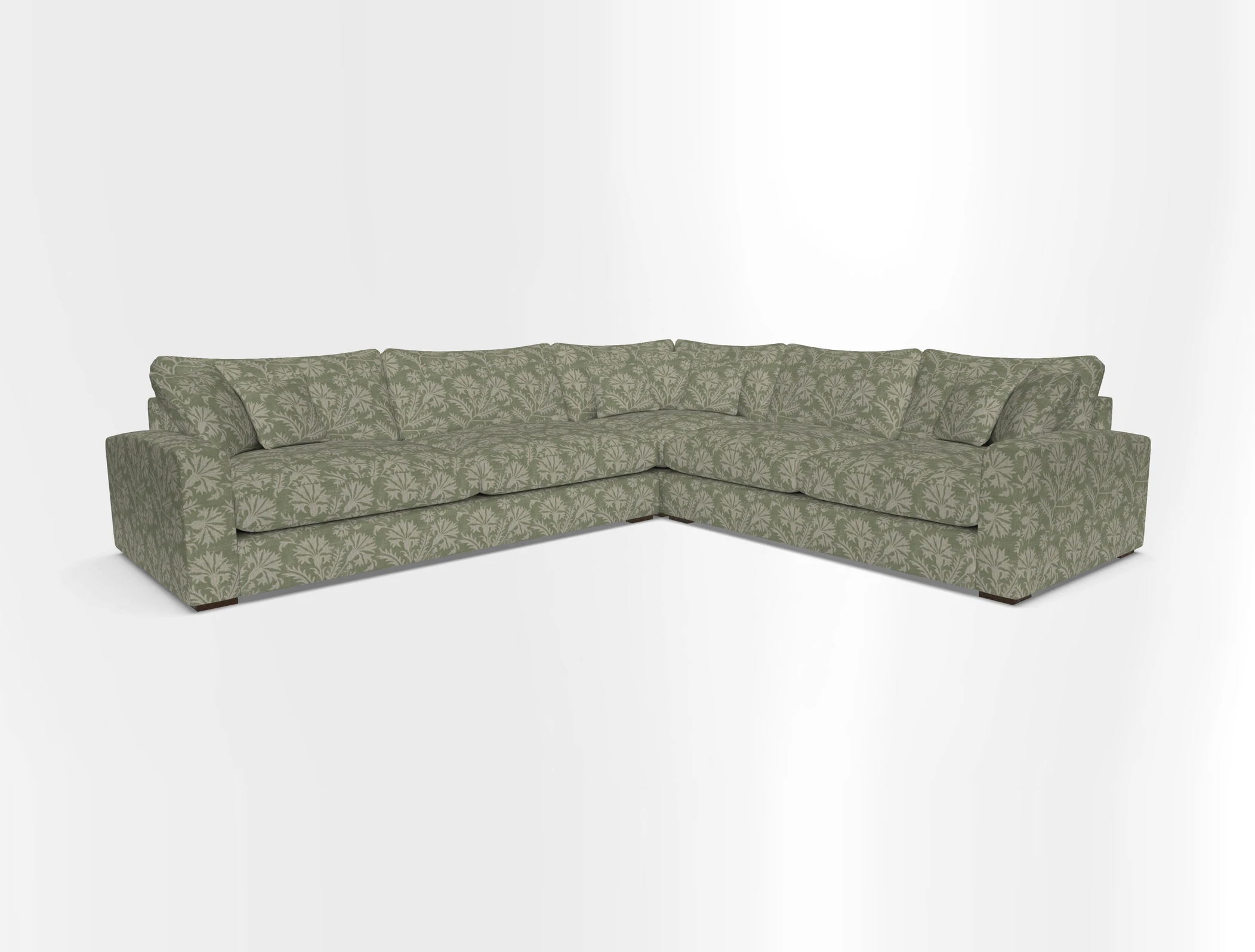 Stockbridge Corner Sofa LHF in V&A Threads of India Opulent Velvets Ikat Mirage Burnt Umber 