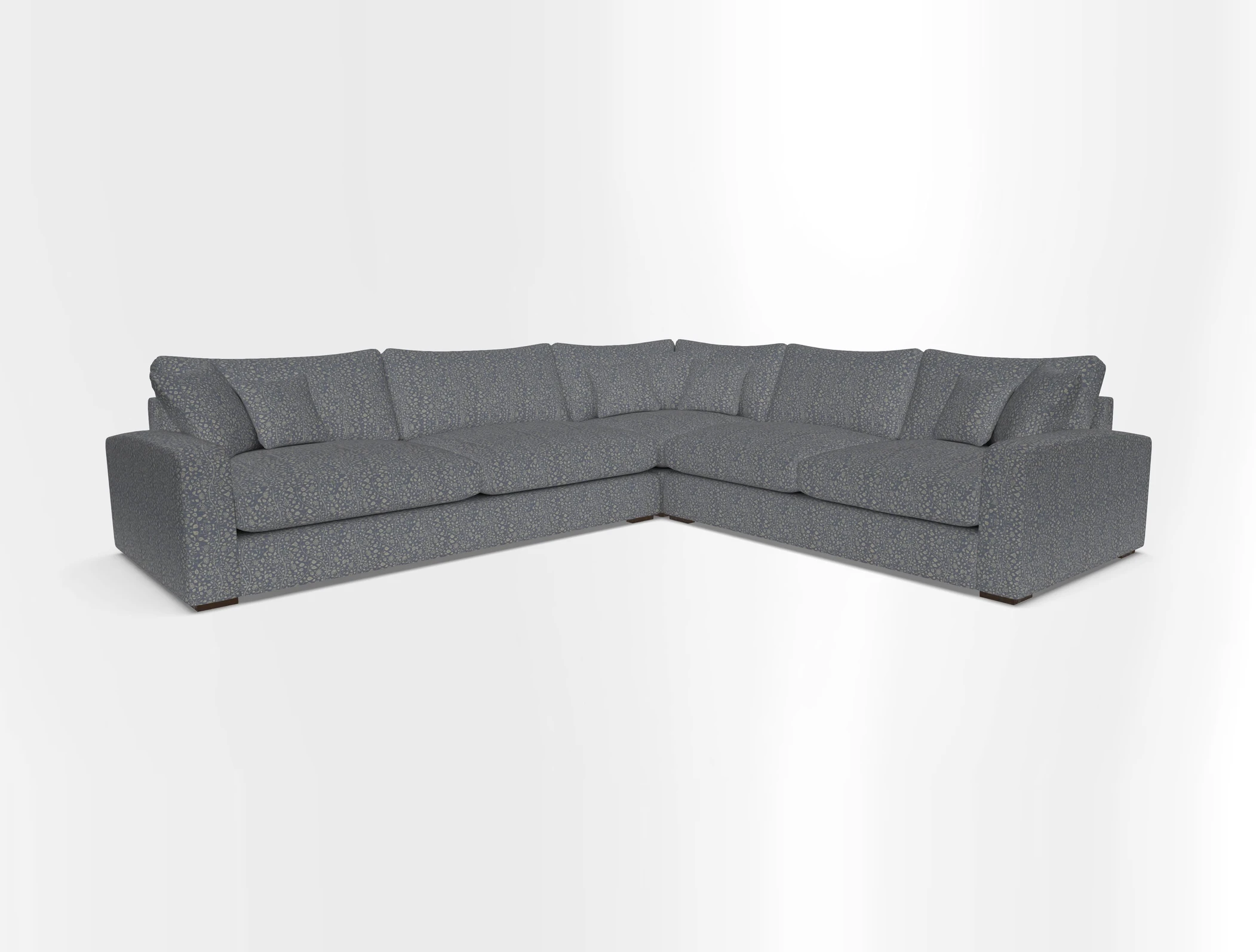 Stockbridge Corner Sofa LHF in V&A Threads of India Opulent Velvets Ikat Mirage Burnt Umber 