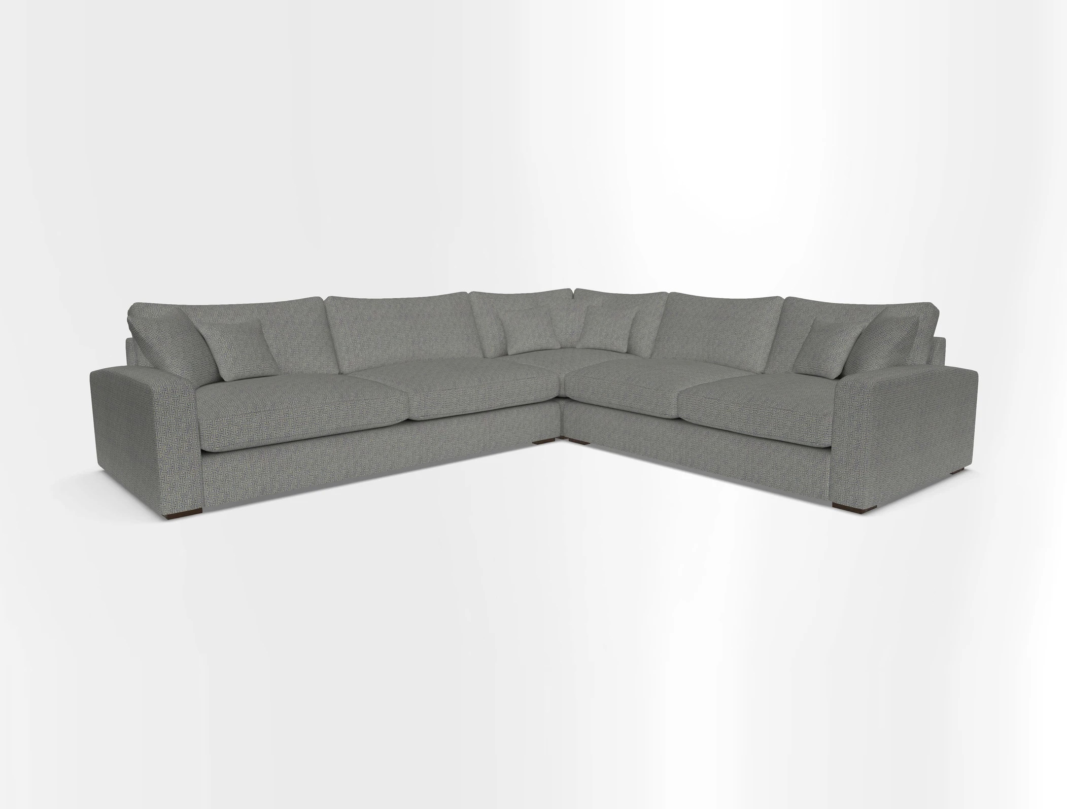 Stockbridge Corner Sofa LHF in V&A Threads of India Opulent Velvets Ikat Mirage Burnt Umber 