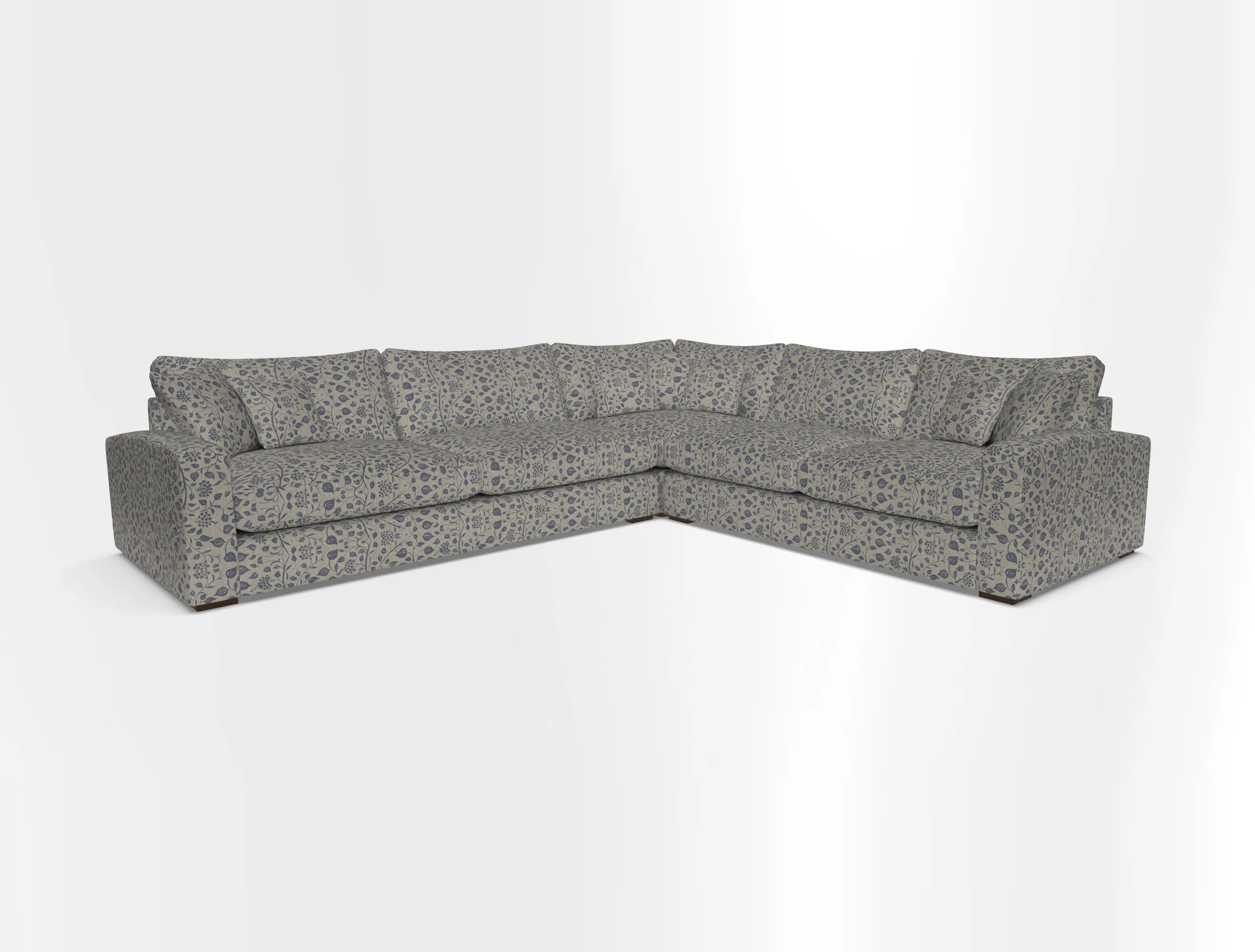 Stockbridge Corner Sofa LHF in V&A Threads of India Opulent Velvets Ikat Mirage Burnt Umber 
