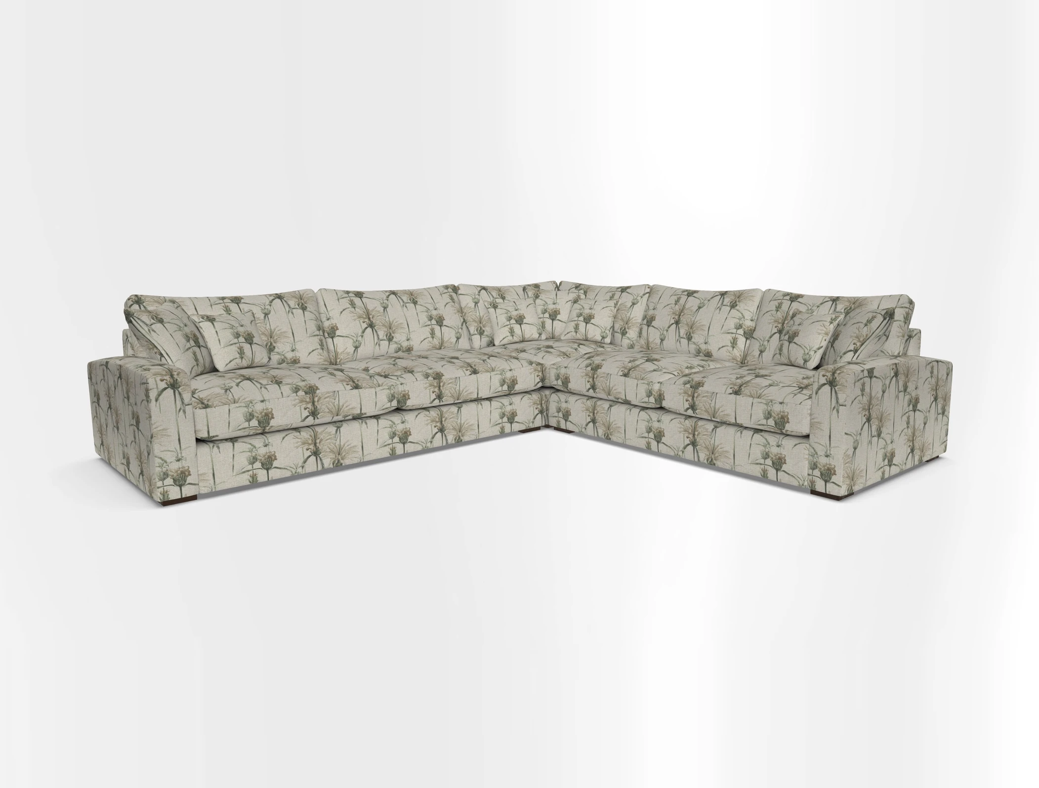 Stockbridge Corner Sofa LHF in V&A Threads of India Opulent Velvets Ikat Mirage Burnt Umber 